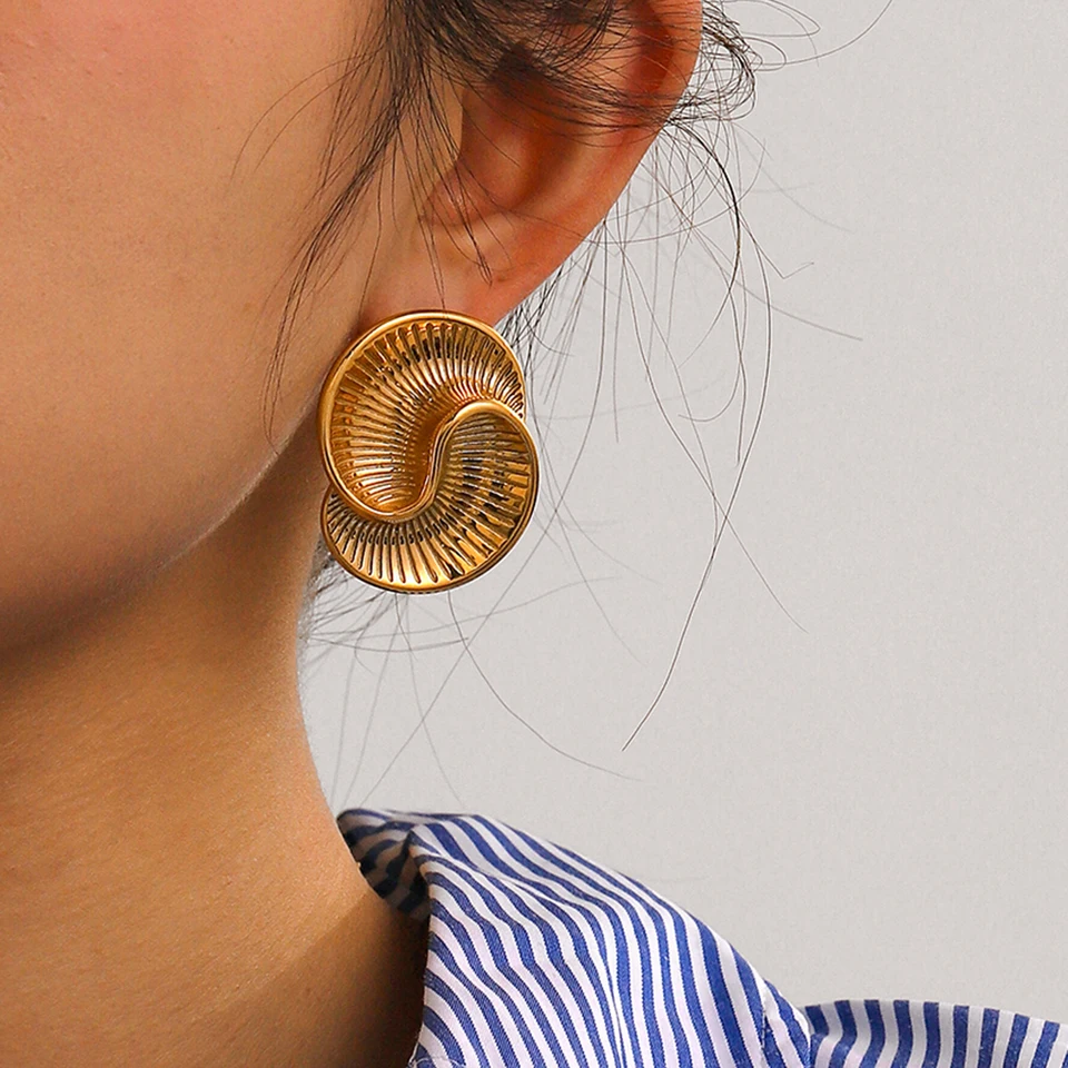 Natalia 18K Spiral Twist Chunky Earrings