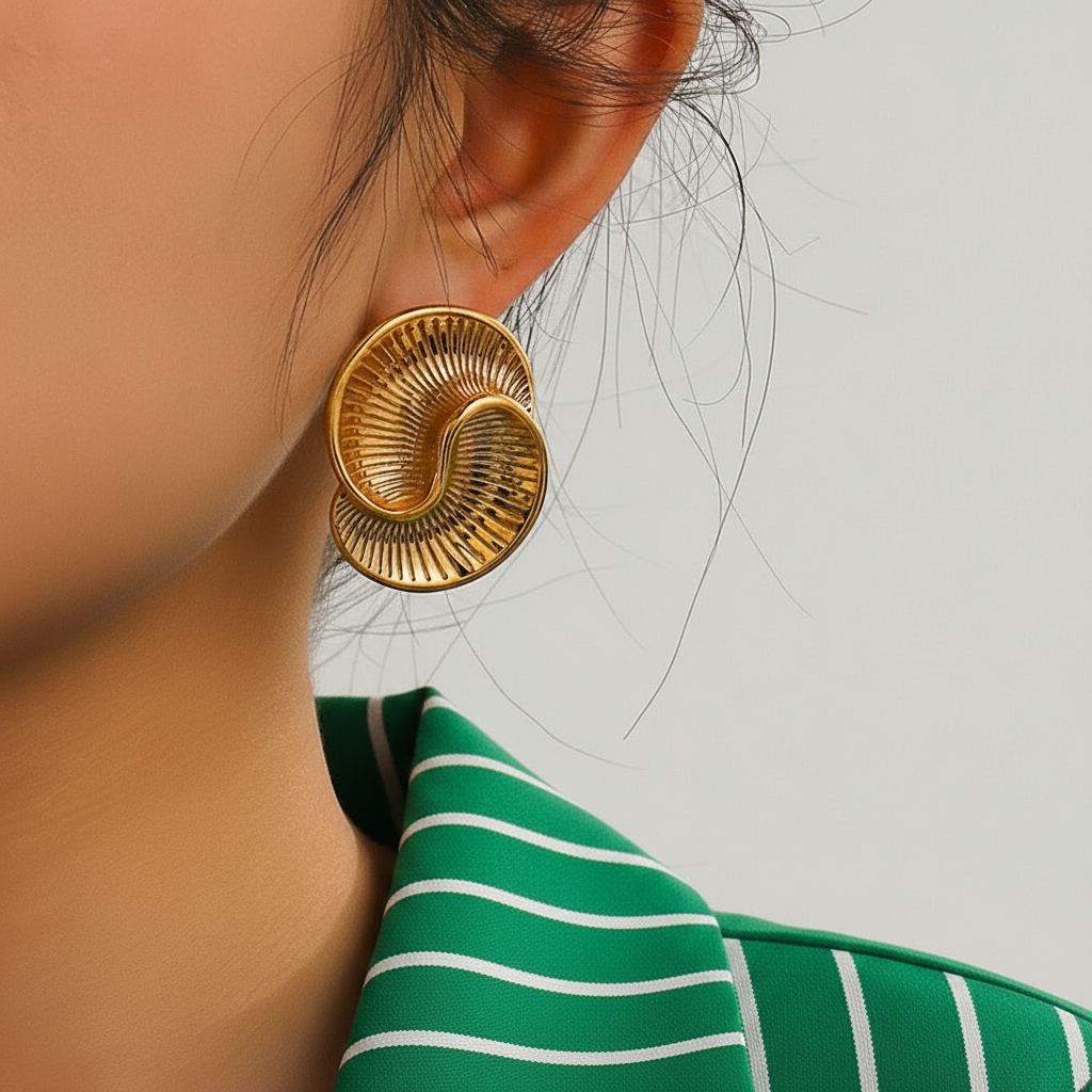 Natalia 18K Spiral Twist Chunky Earrings