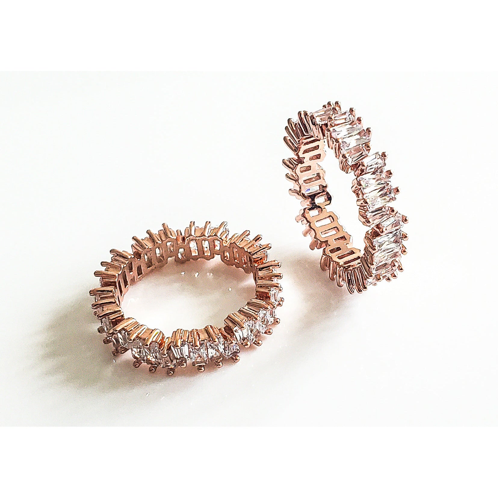 Kylie Jagged CZ Baguette Ring