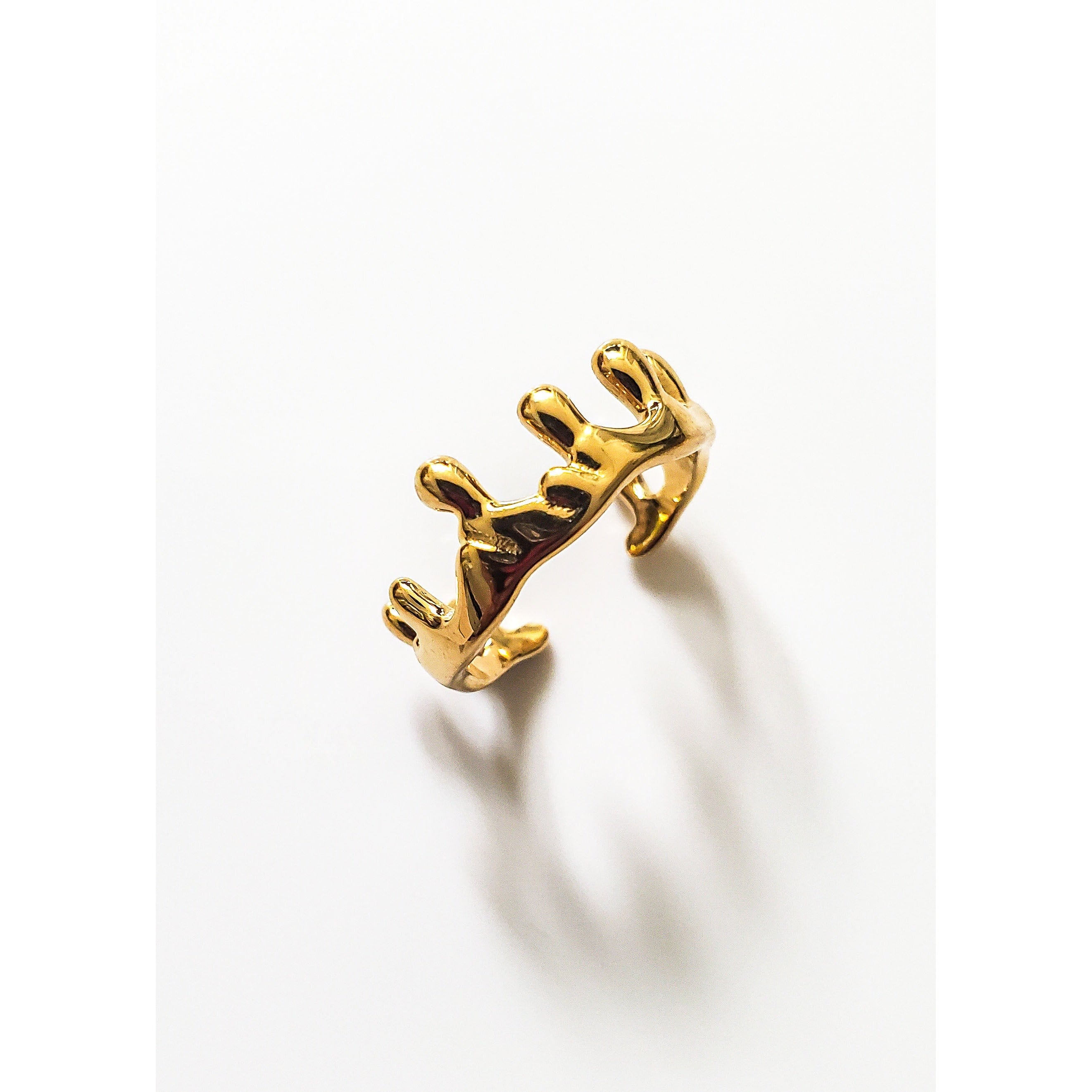 Irregular 18K Liquid Gold Melt Rings