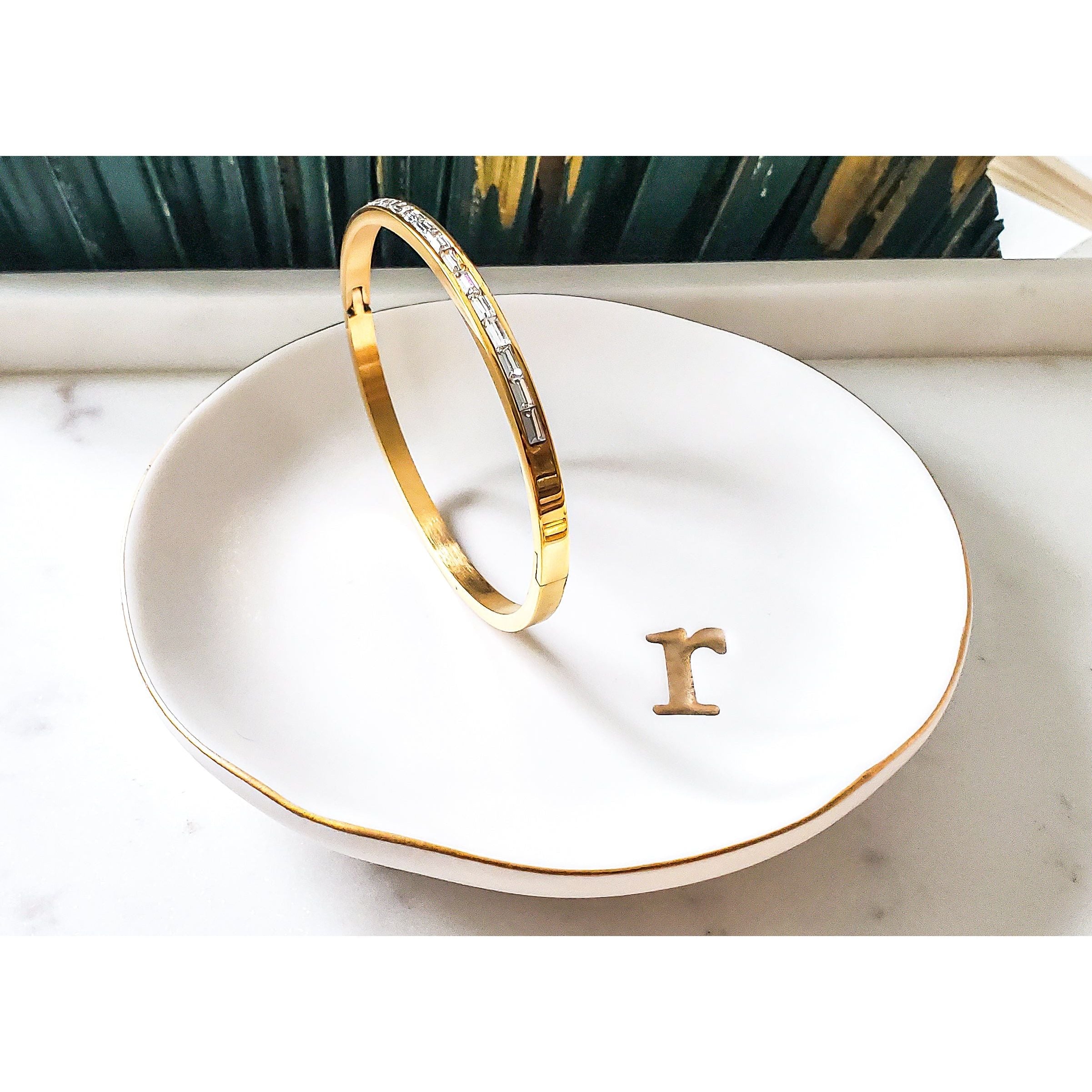 Seline 18K Clear CZ Pave Bangle Bracelet