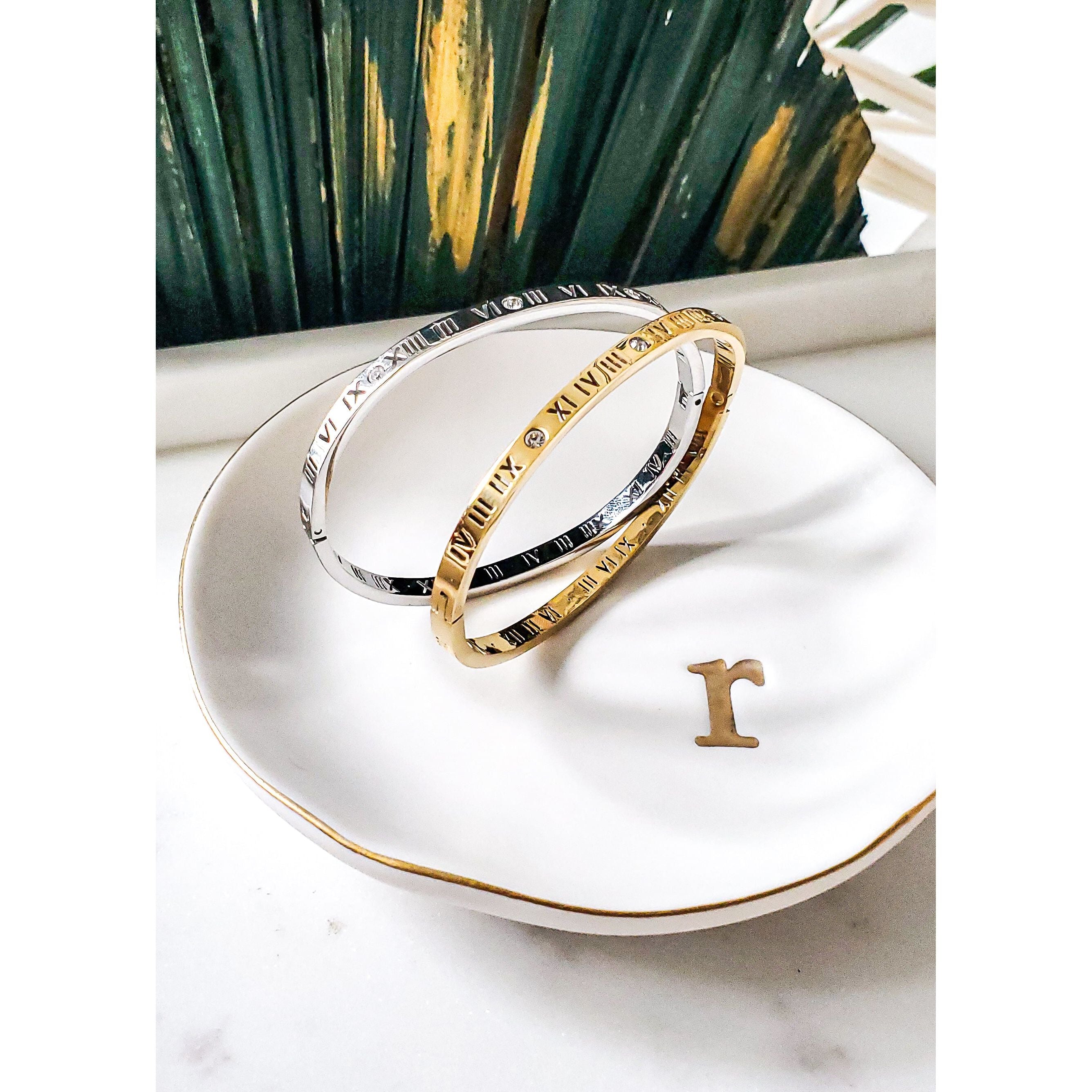 Mariana Roman Numerals CZ Bangle