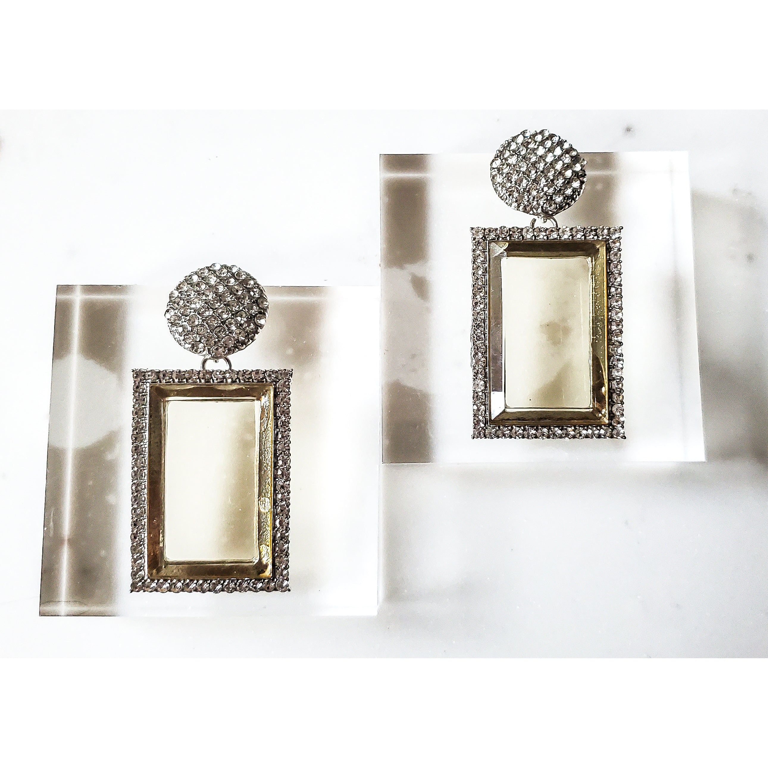 Camille Crystal Rectangle Earrings