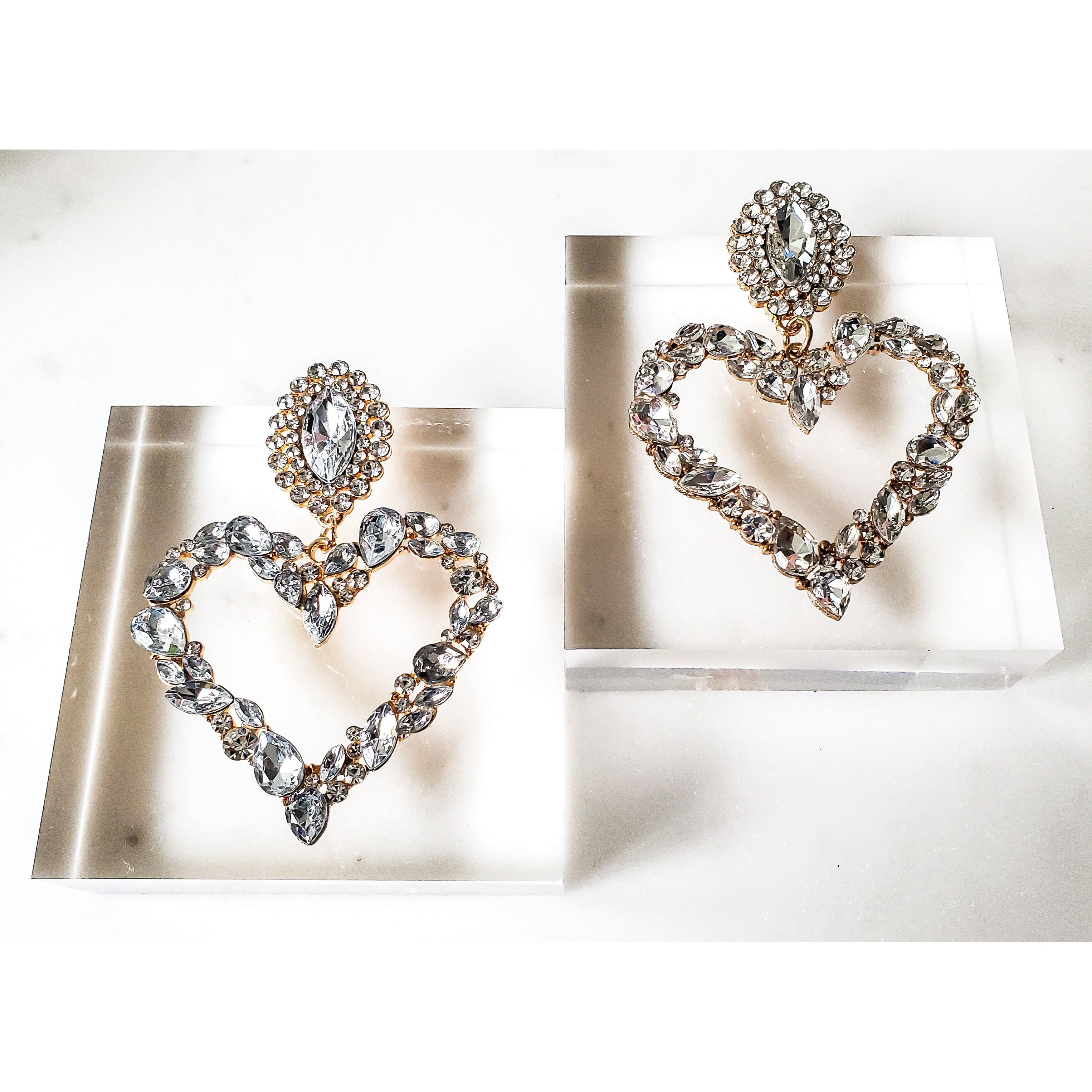 Ariana Jeweled Heart Earrings