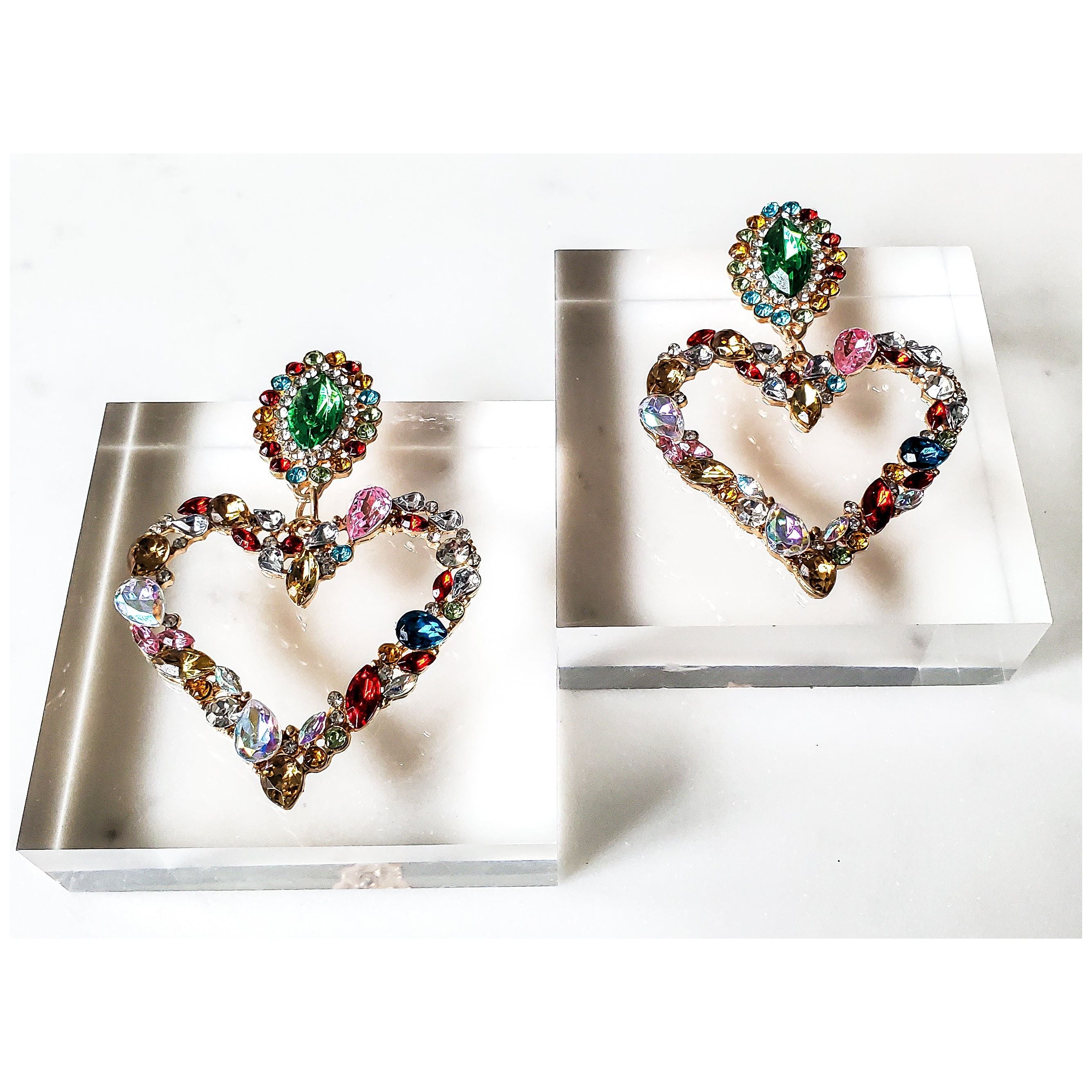 Ariana Jeweled Heart Earrings