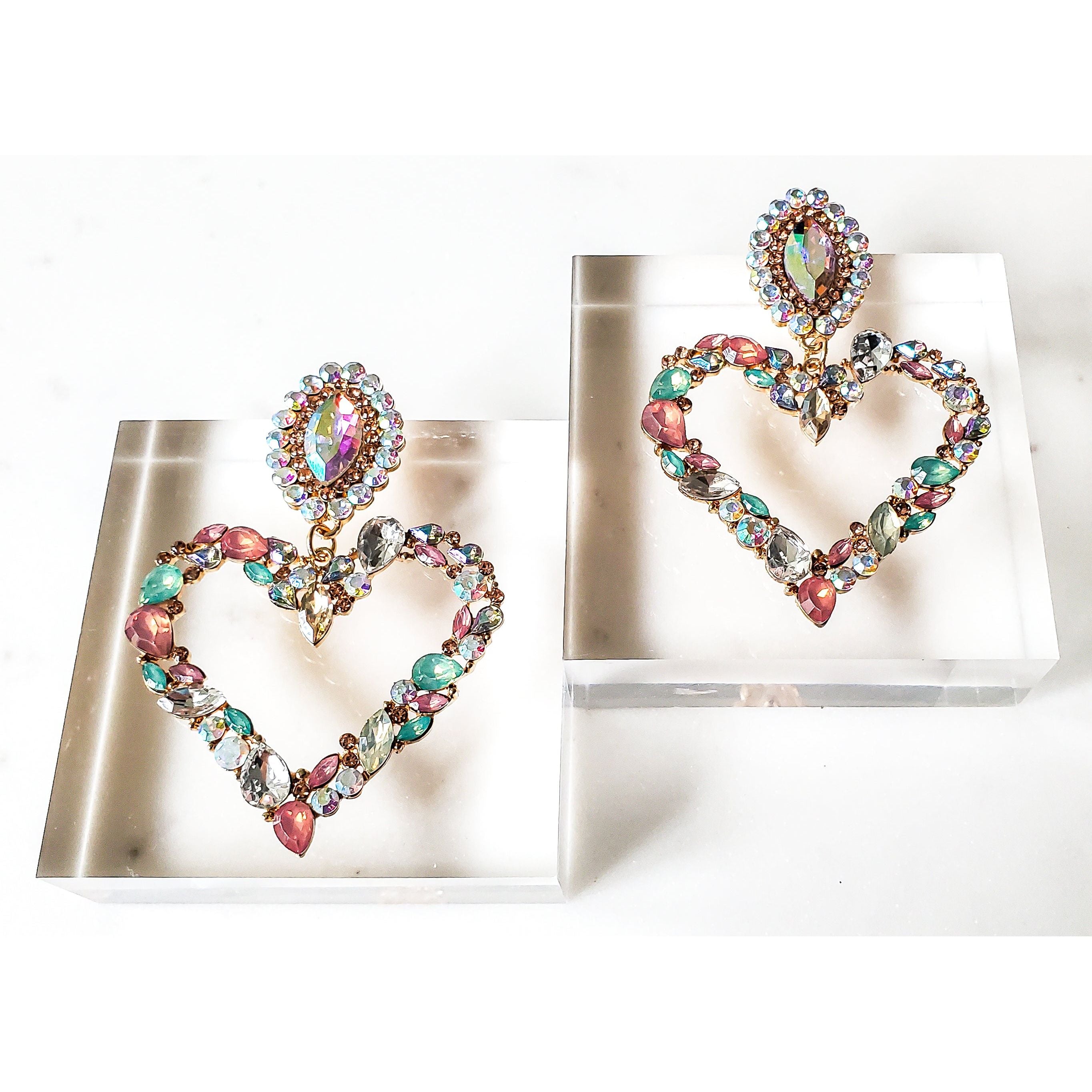 Ariana Jeweled Heart Earrings