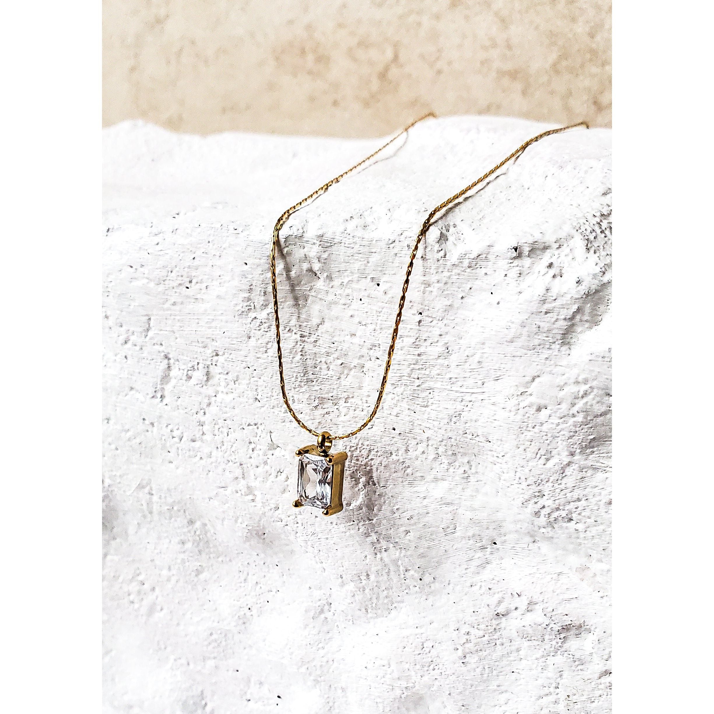 Seline 18K Solitaire CZ Dainty Necklace