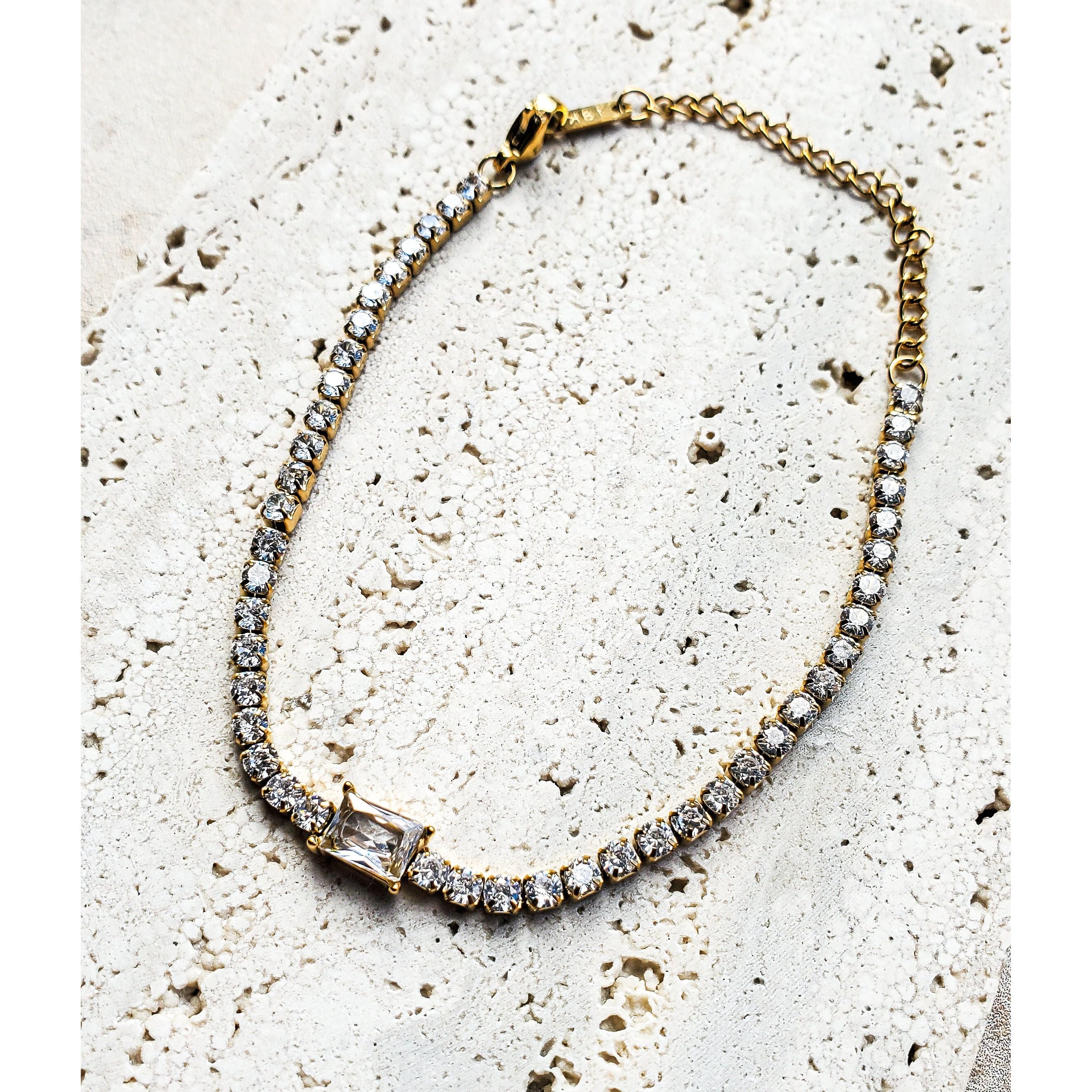 Khloe 18K CZ Chain Tennis Bracelet