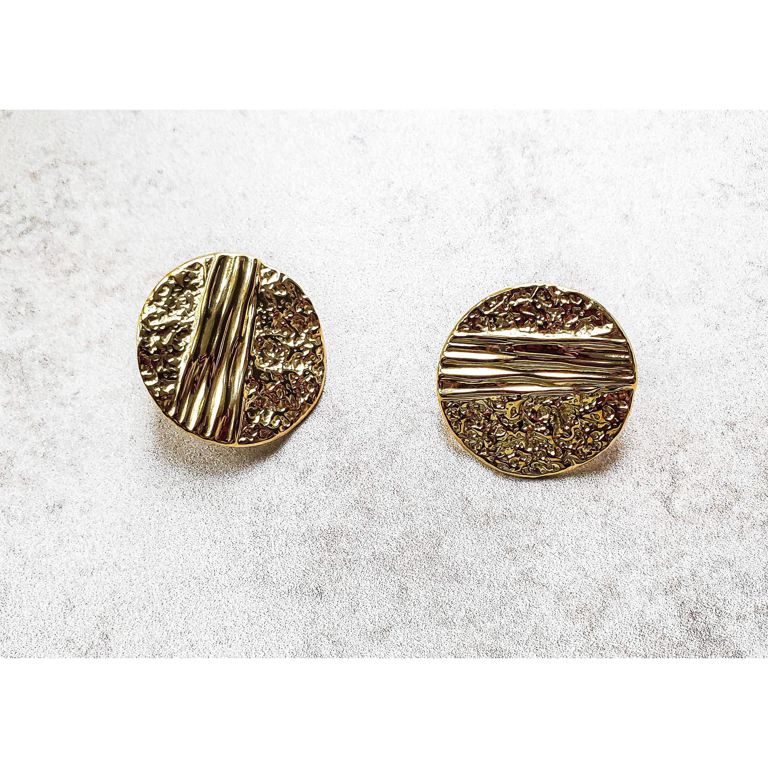 Josie 18K Hammered Texture Circle Earrings