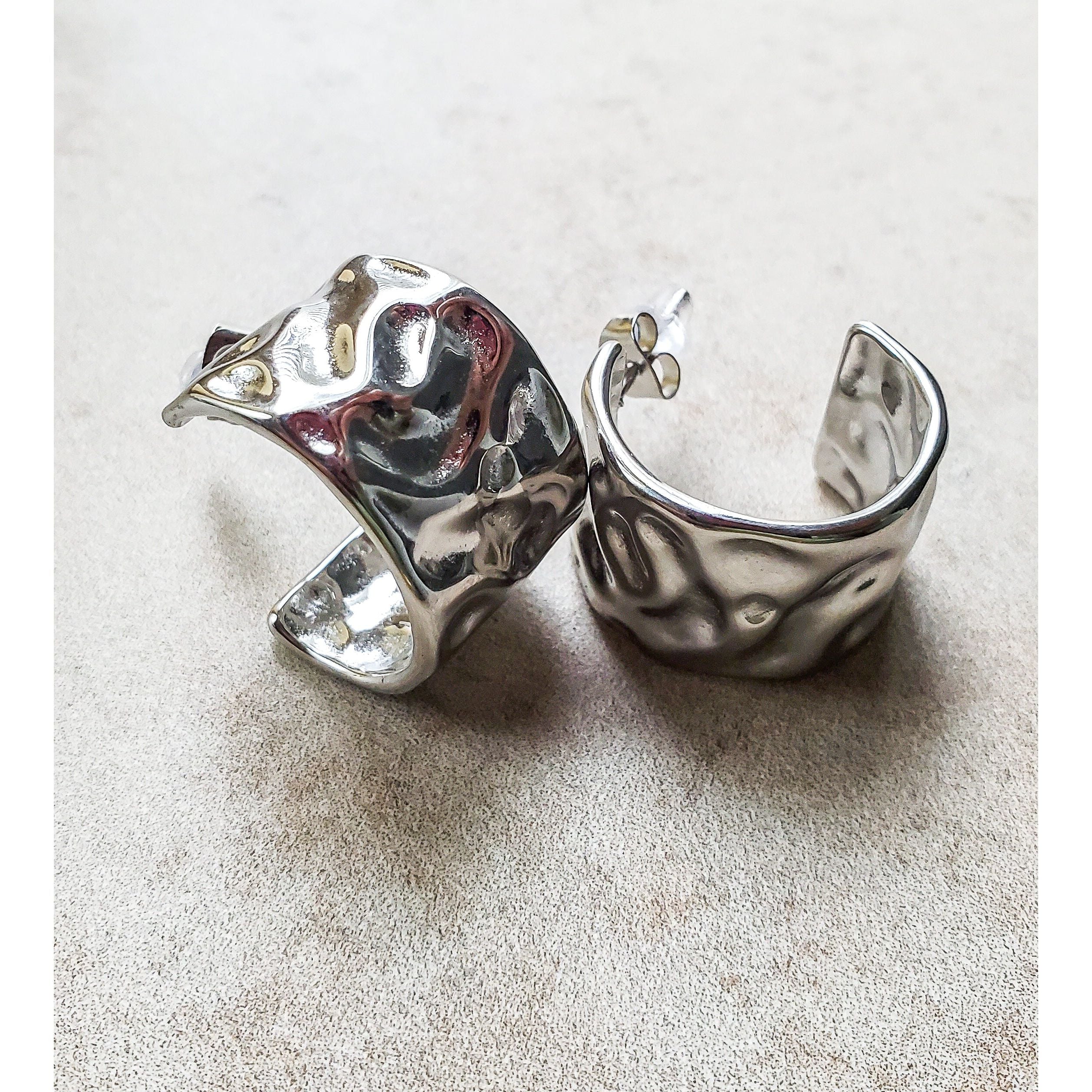 Calista 18K Hammered Liquid Earrings