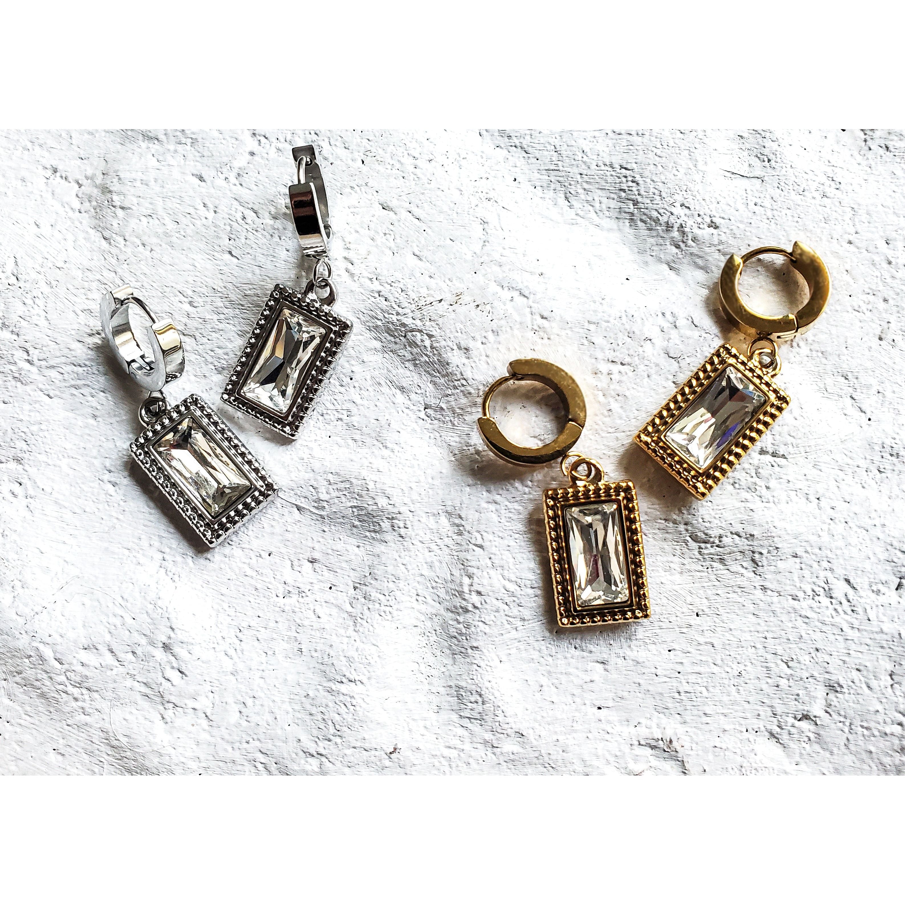 Nadia 18K Drop CZ Earrings