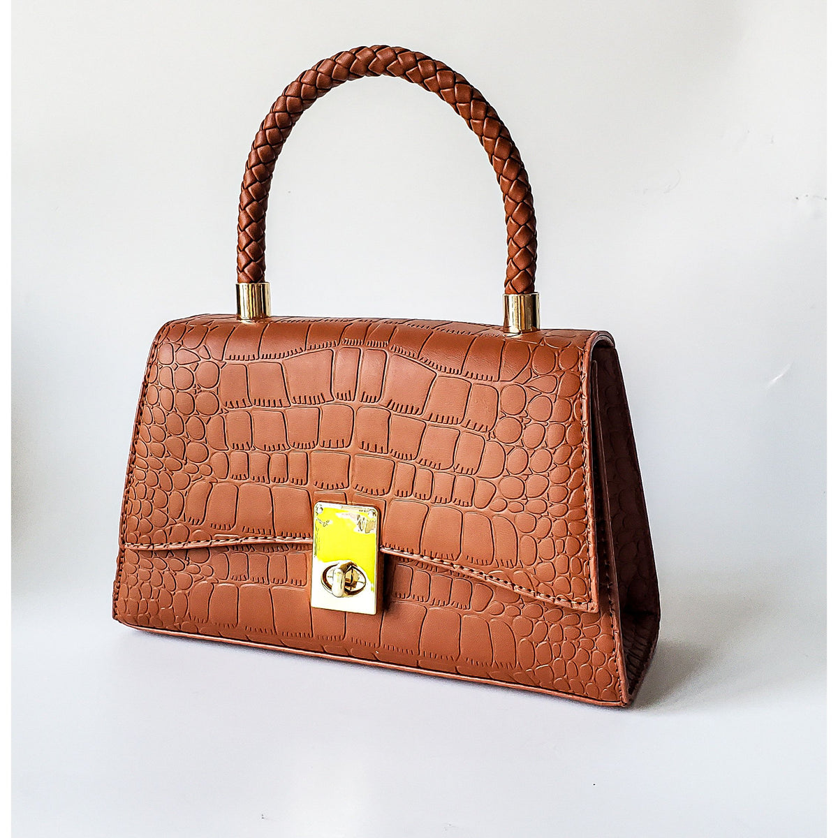 Vanessa Faux Crocodille Satchel Handbag