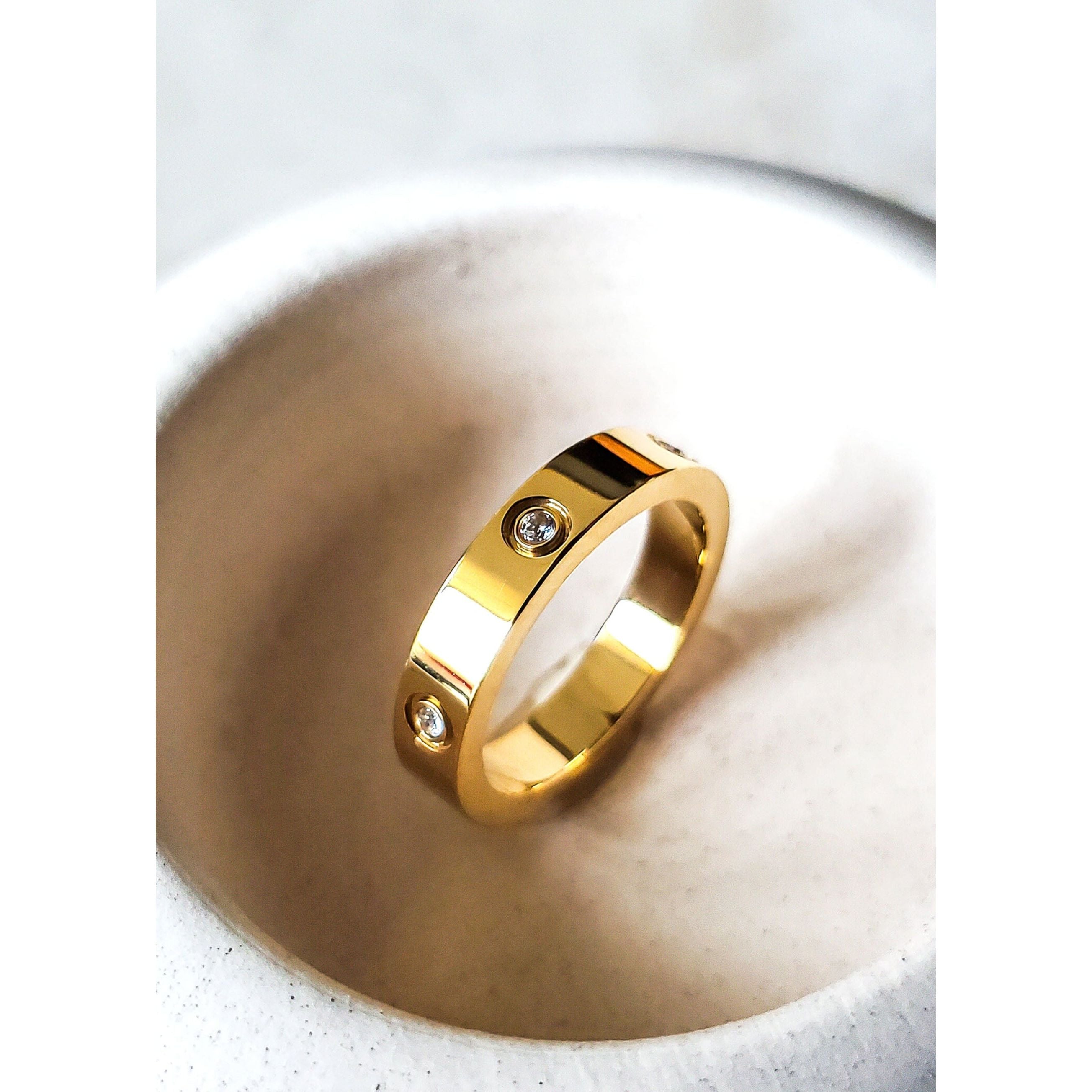 Jasmine 18K Gold CZ Pave Band Ring