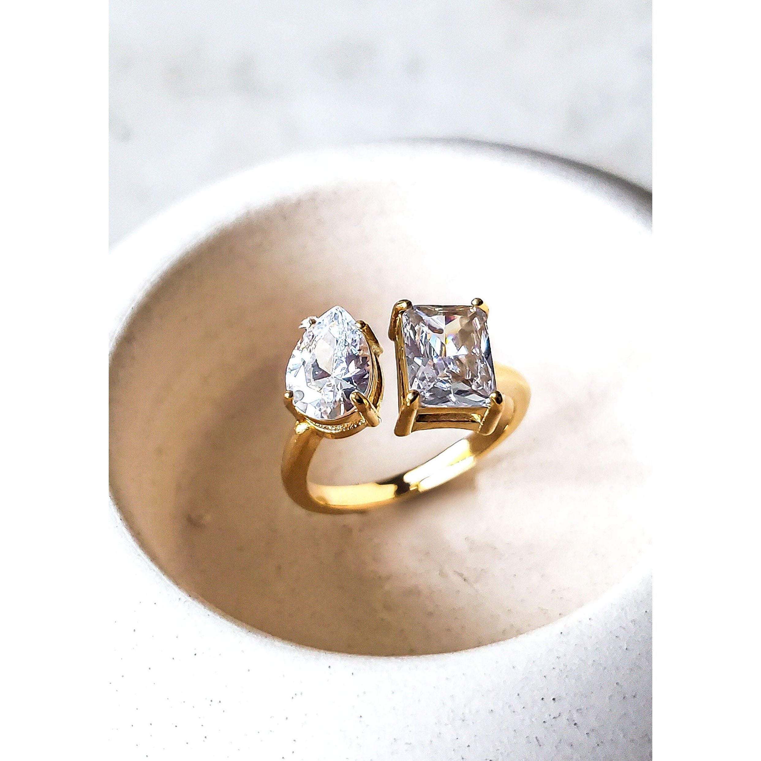Sophia 18K Double CZ Ring