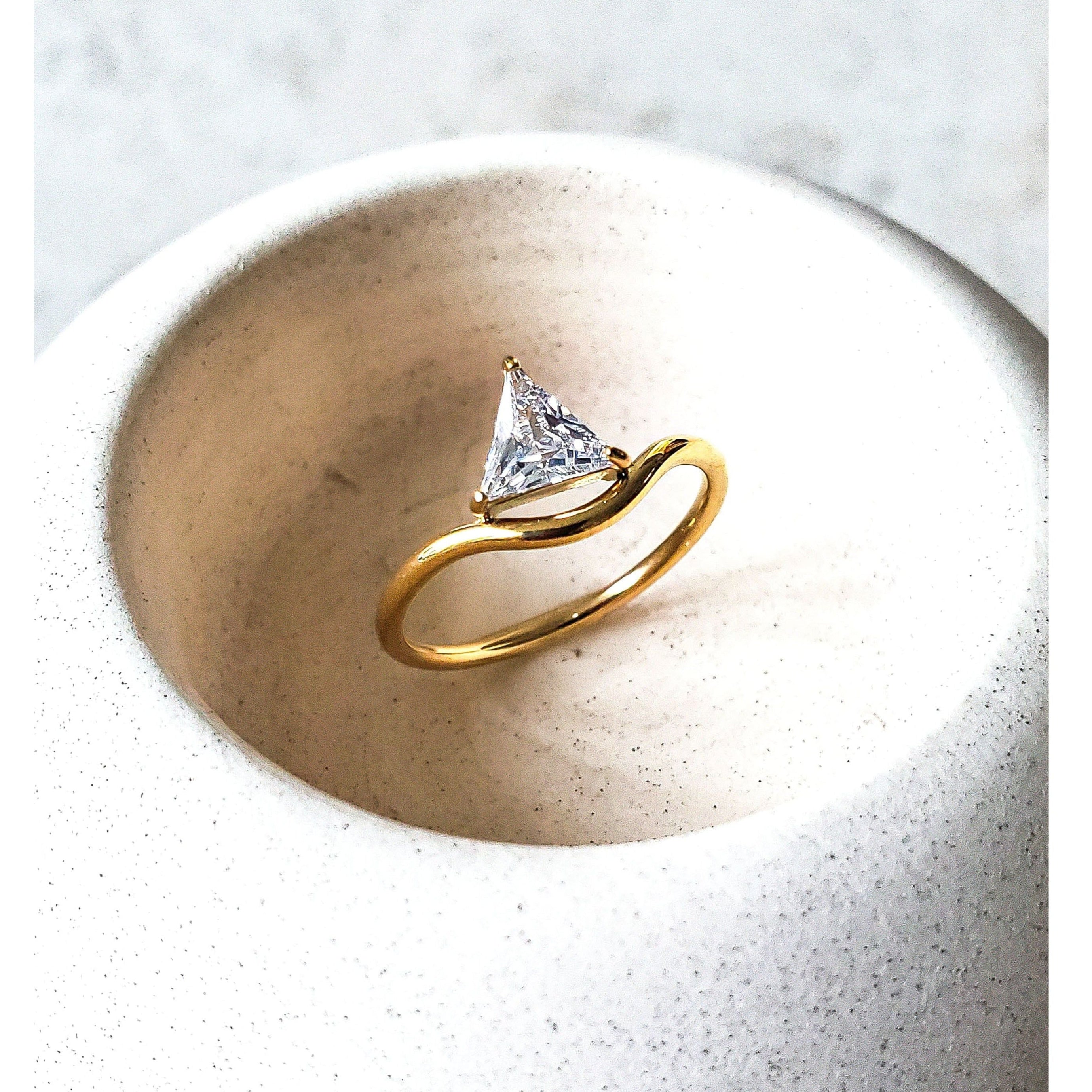 Minimalist 18K Dainty CZ Ring