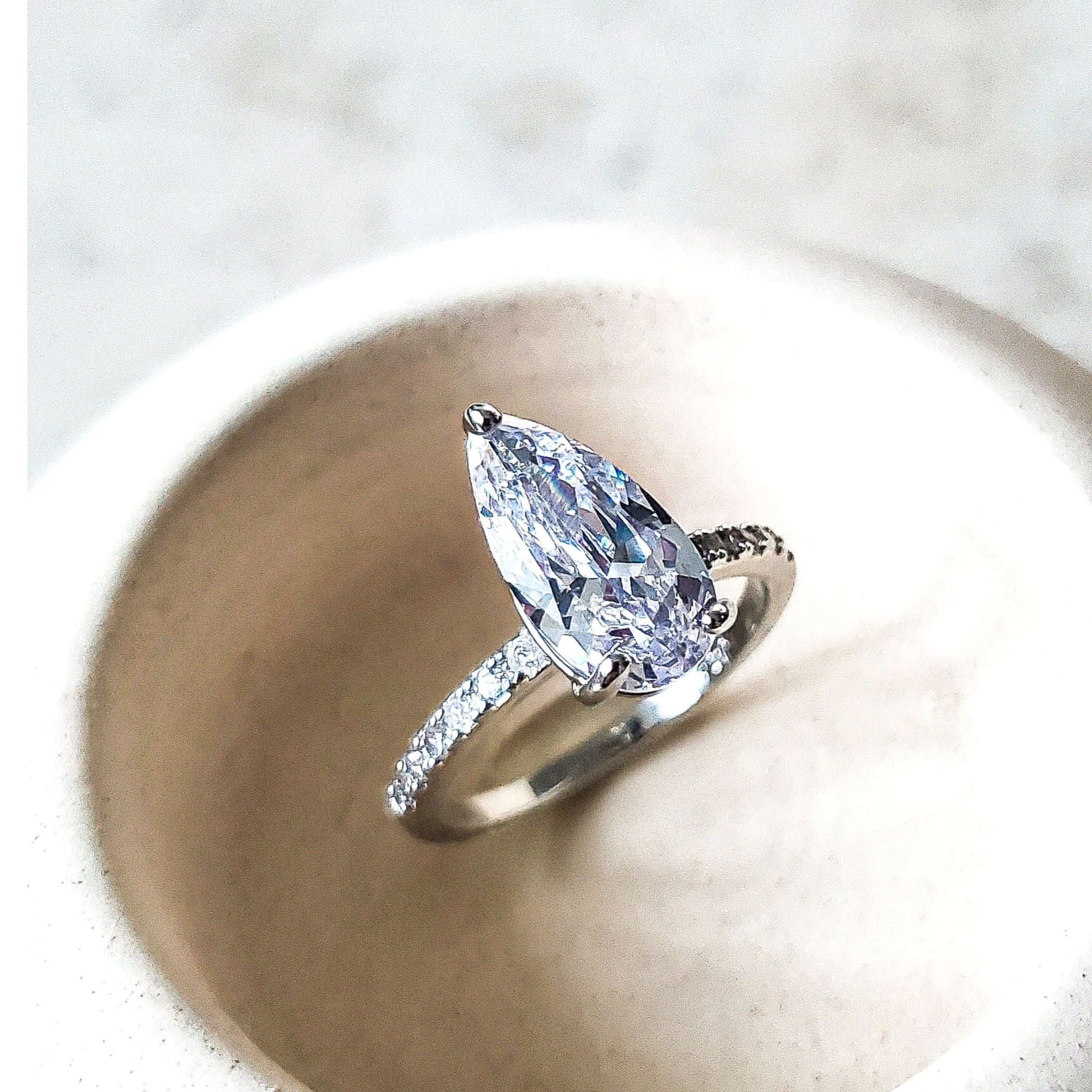 Elle Pear CZ Ring
