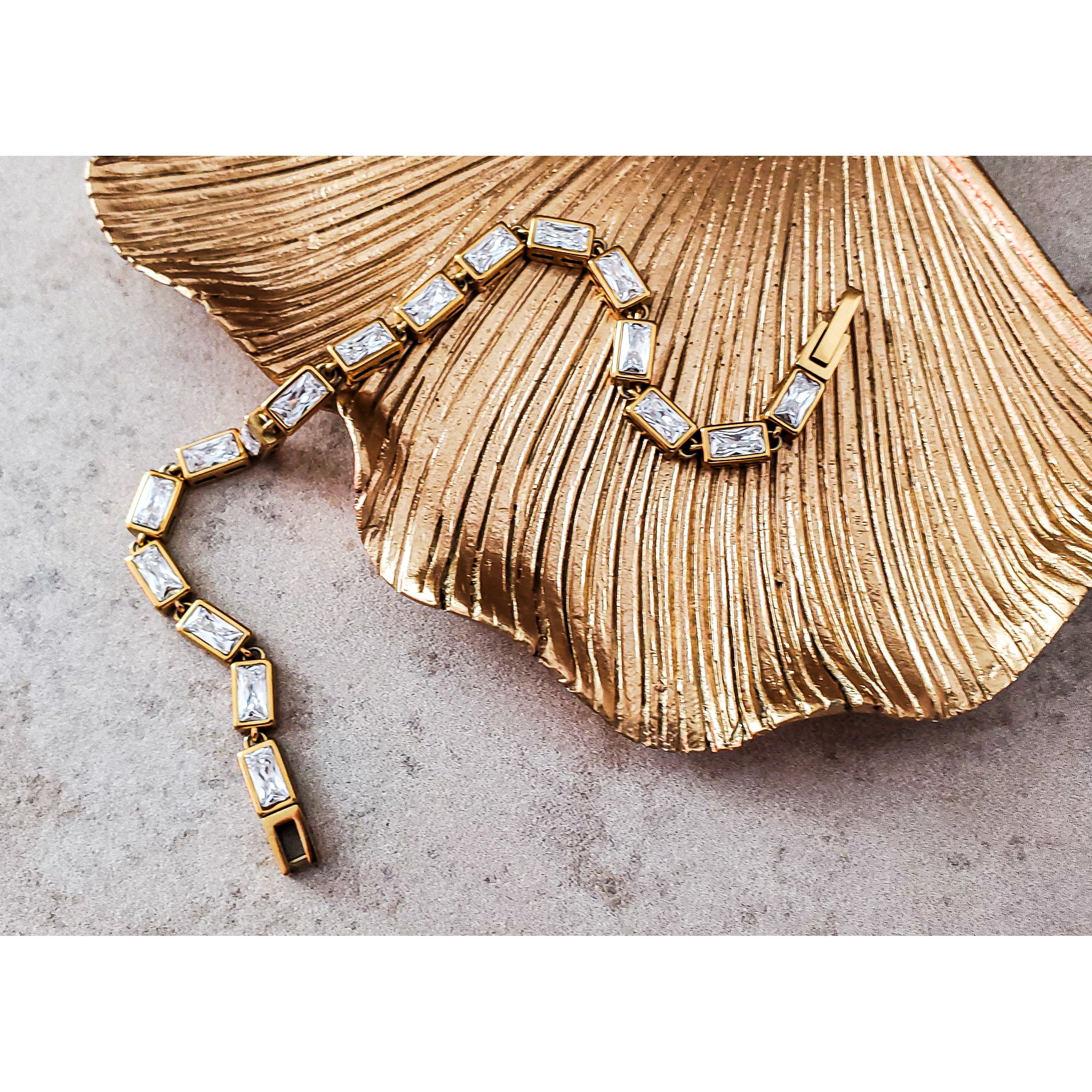 Sophia 18K CZ Baguette Tennis Bracelet