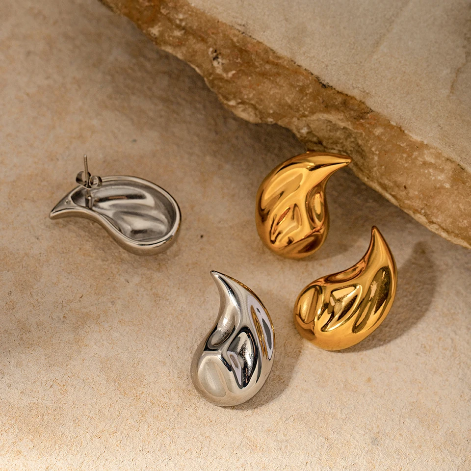 Bianca 18K Hammered Liquid Waterdrop Earrings