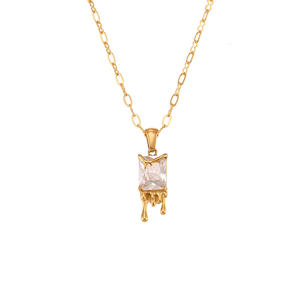 Sophia 18K Liquid Gold Melt CZ Necklace