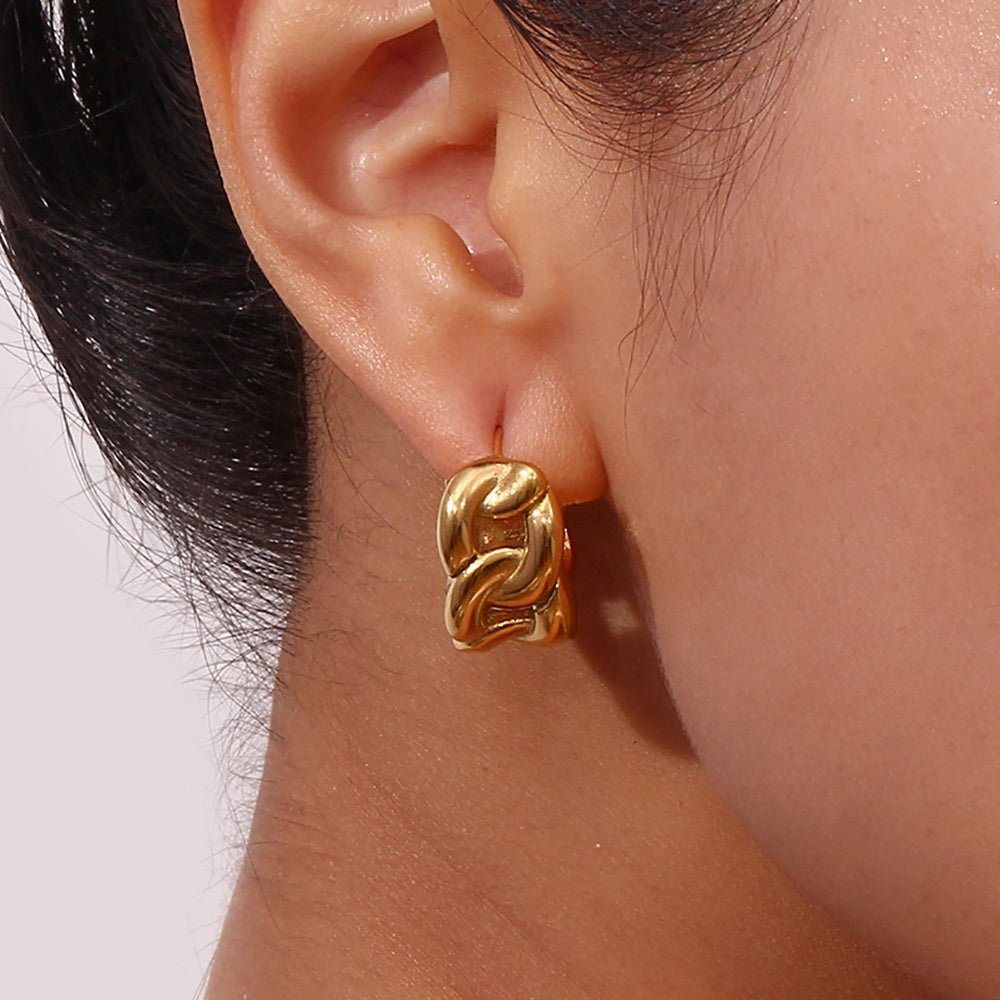 Lita 18K Chunky Cuban Link Chain Hoops