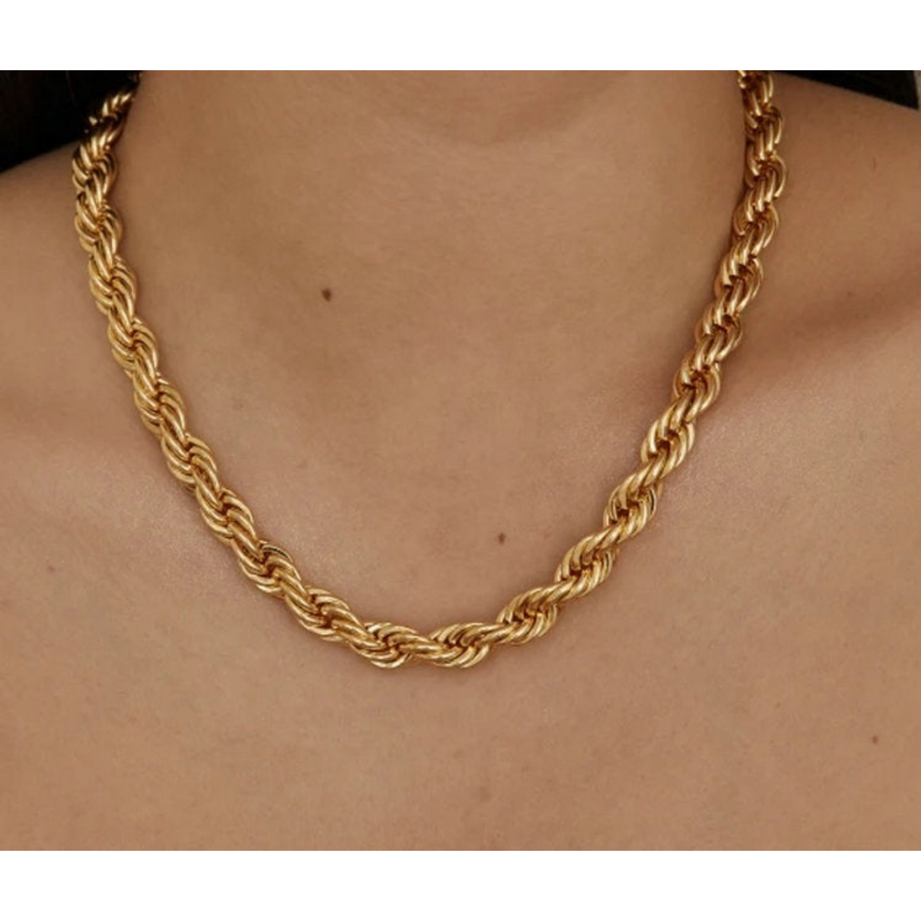 Zoe 18K 8mm Rope Chain Necklace