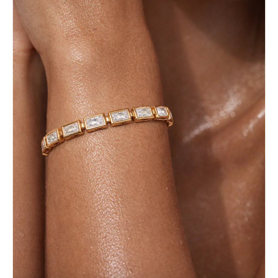 Sophia 18K CZ Baguette Tennis Bracelet
