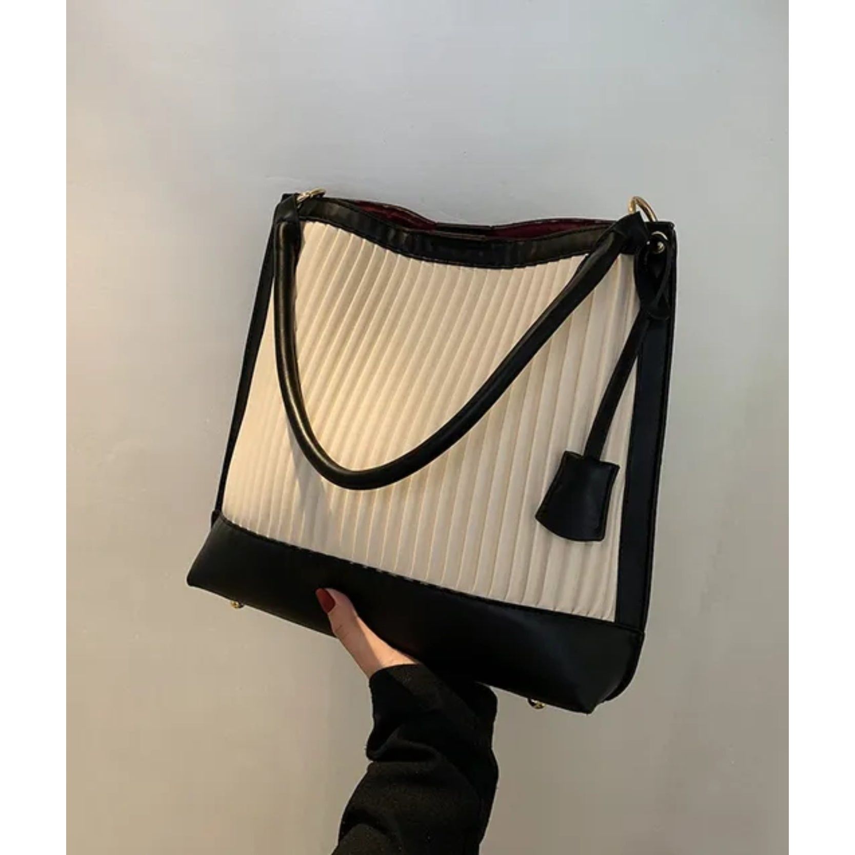 Chelsea Pleated Panel Messenger Handbag