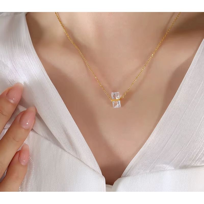 Seline 18K CZ Dainty Minimalist Necklace