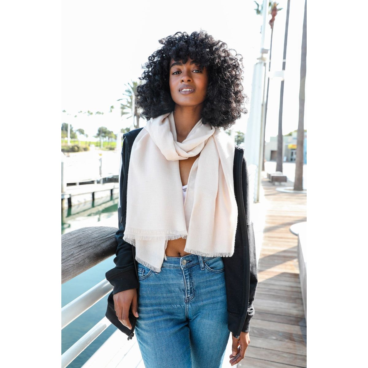 Kiara Frayed Scarf