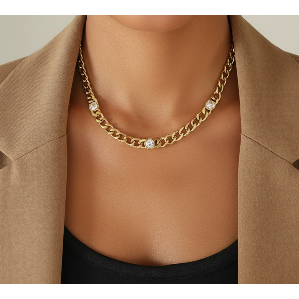 Lita CZ Pave Cuban Link Necklace