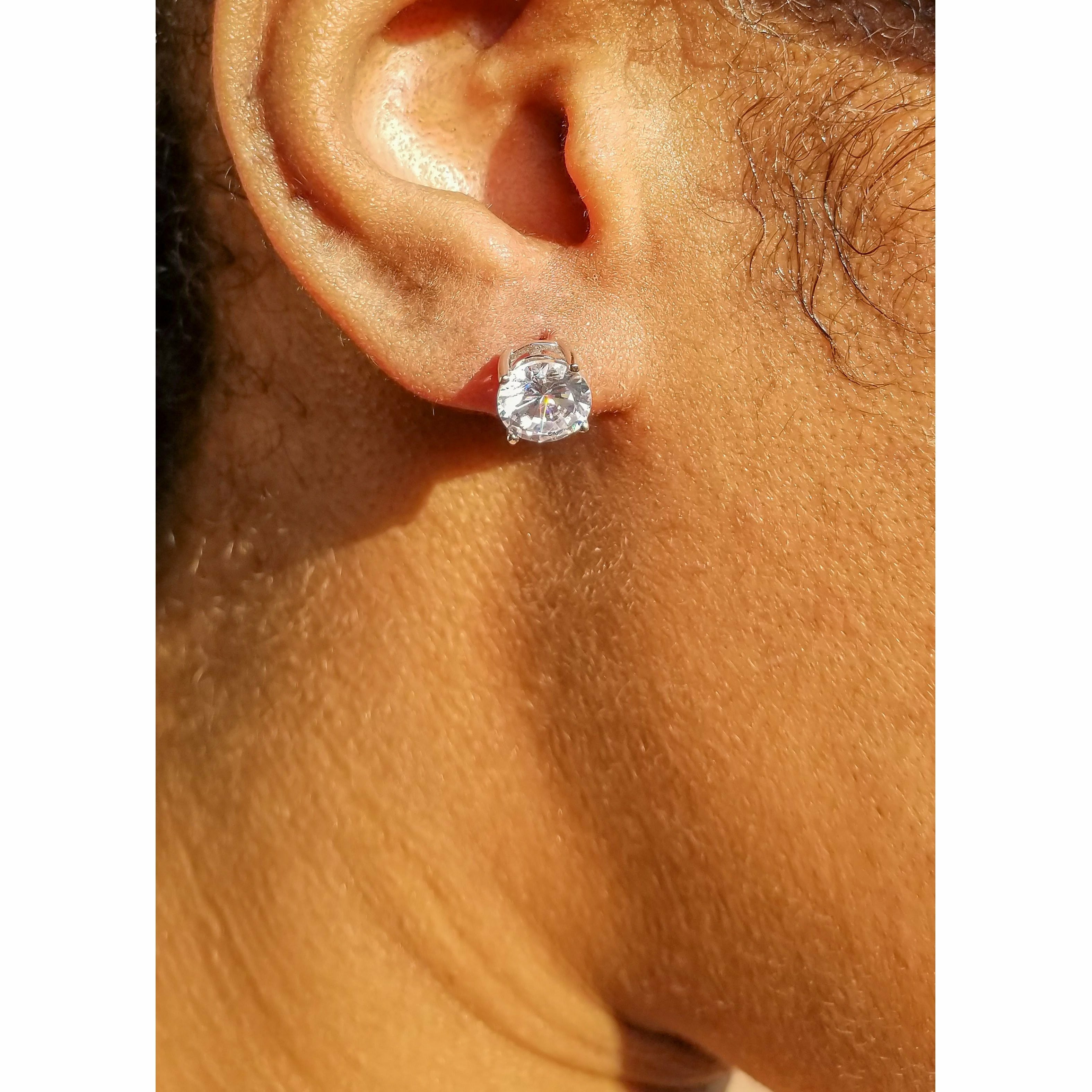 Solitaire CZ Stud Earrings