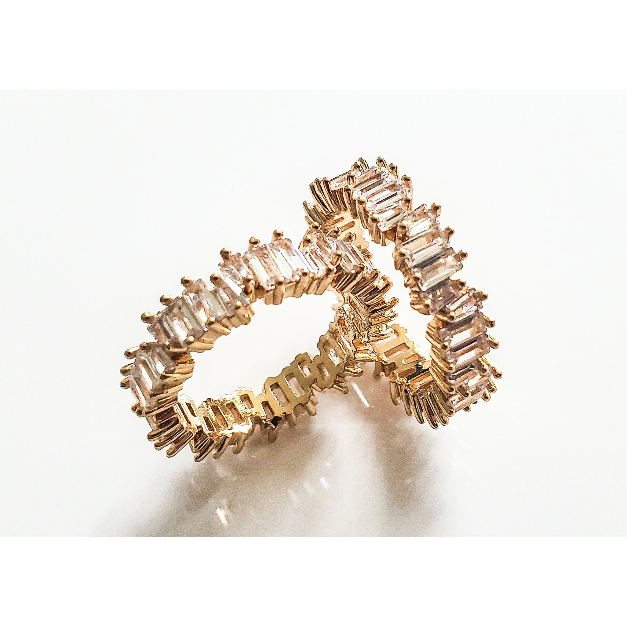 Kylie Jagged CZ Baguette Ring