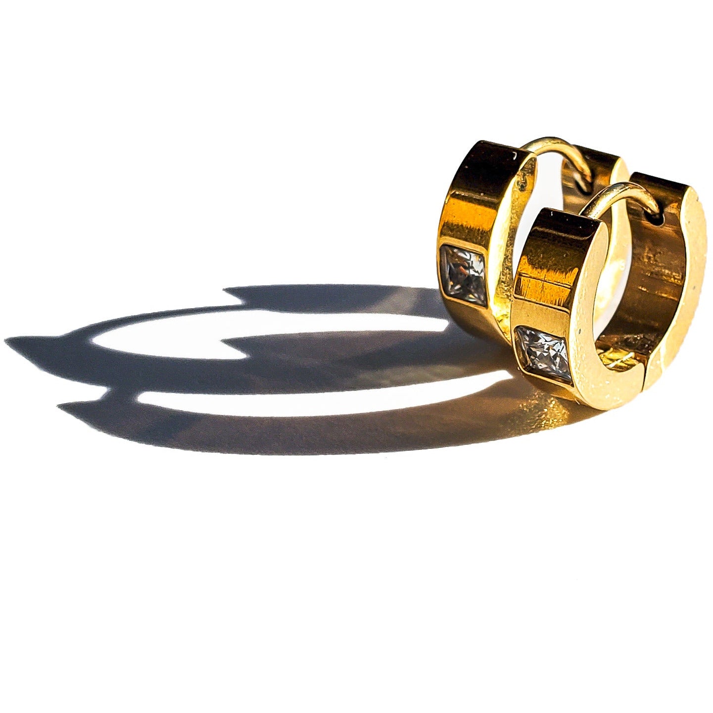 Jasmine 18K 14mm CZ Pave Huggie Earrings