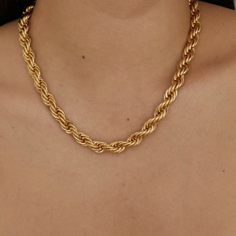 Zoe 18K 8mm Rope Chain Necklace