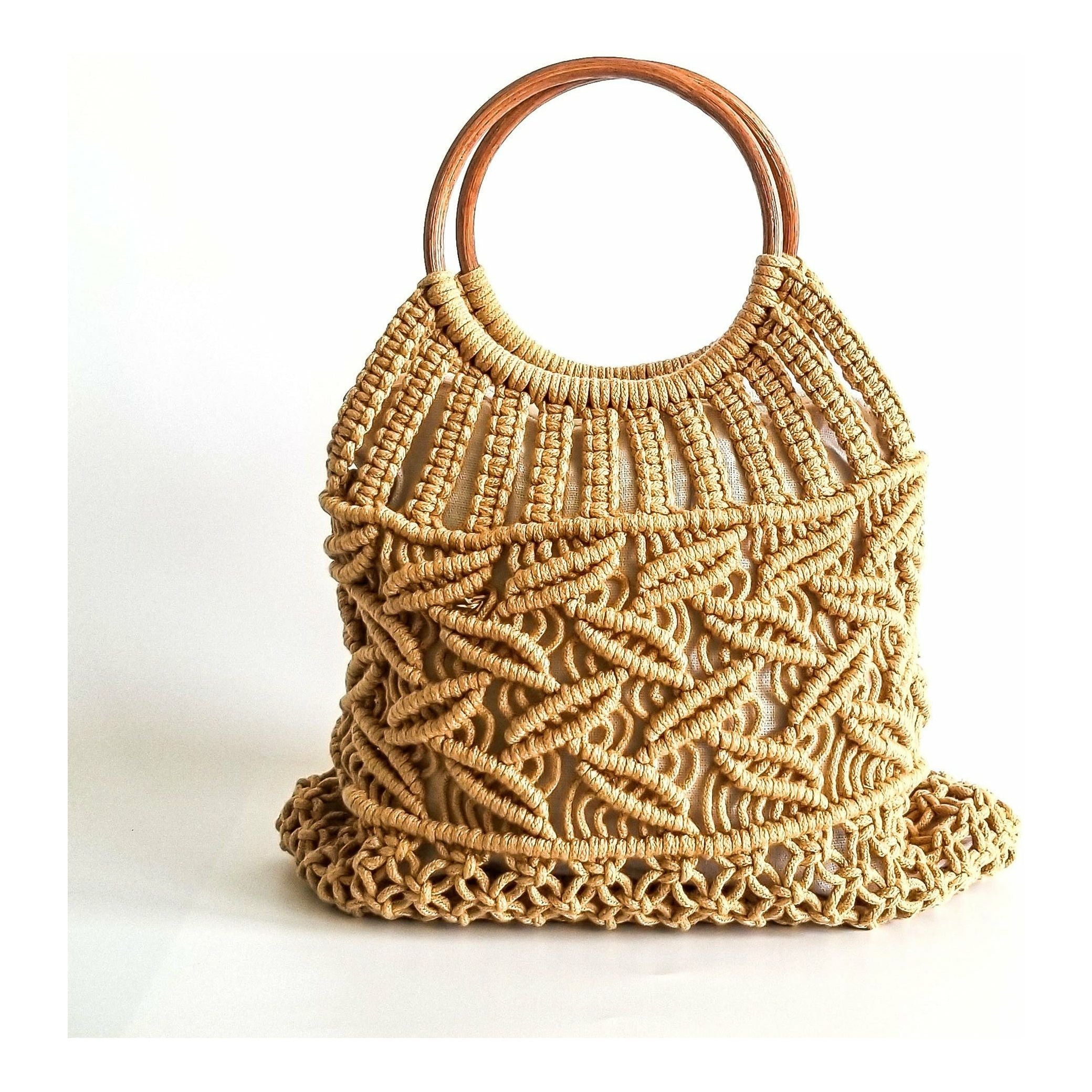 Nicole Macrame Beach Tote Handbag