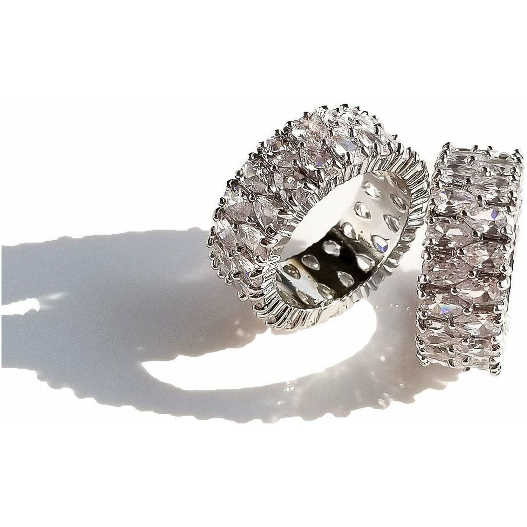 Zana Silver CZ Thick Band Ring
