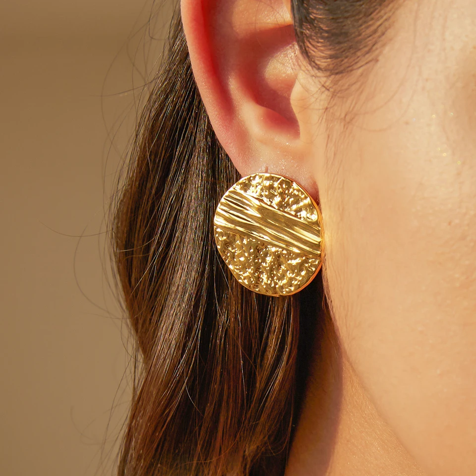 Josie Hammered Texture Circle Earrings