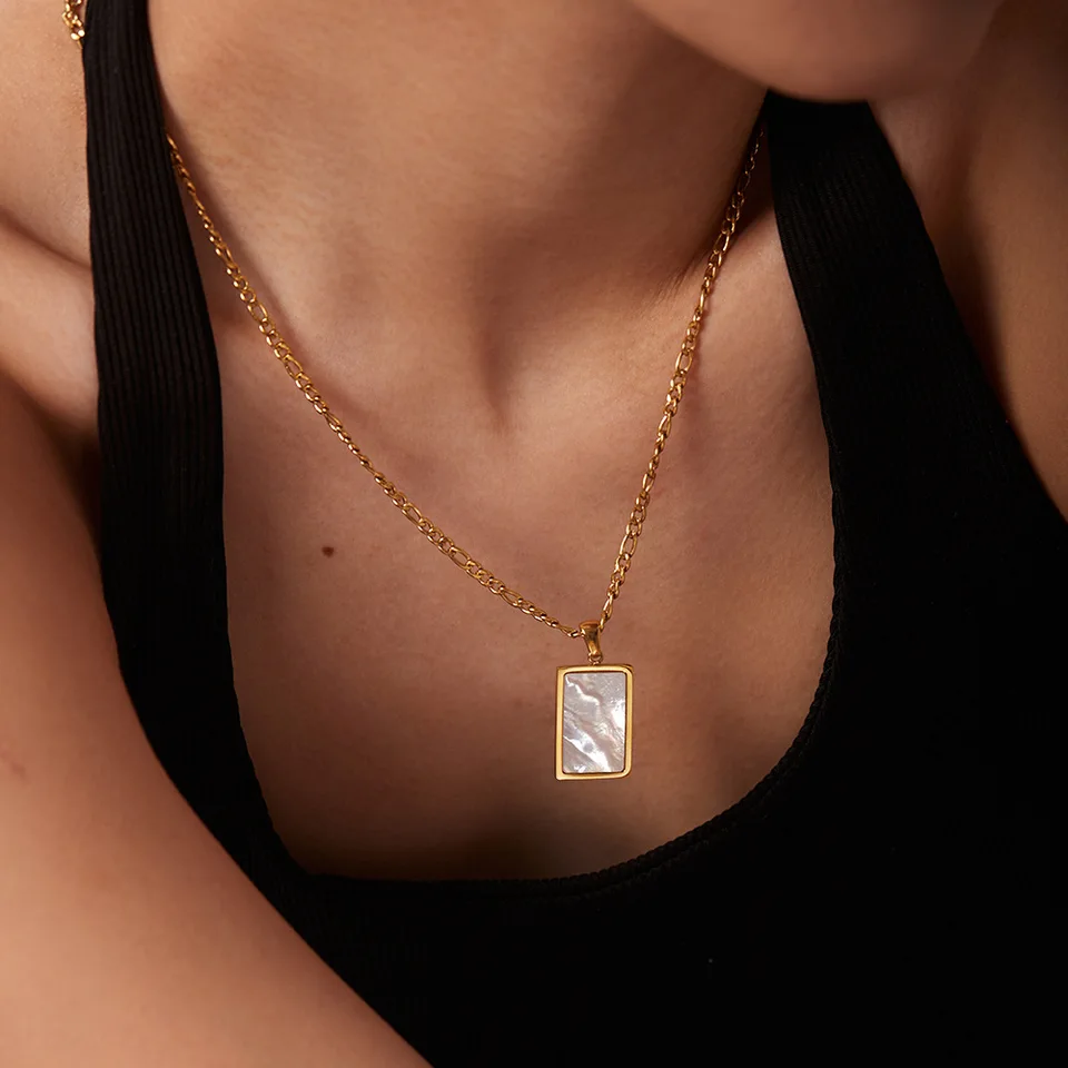 Serenity 14K Rectangle Pendant Necklace