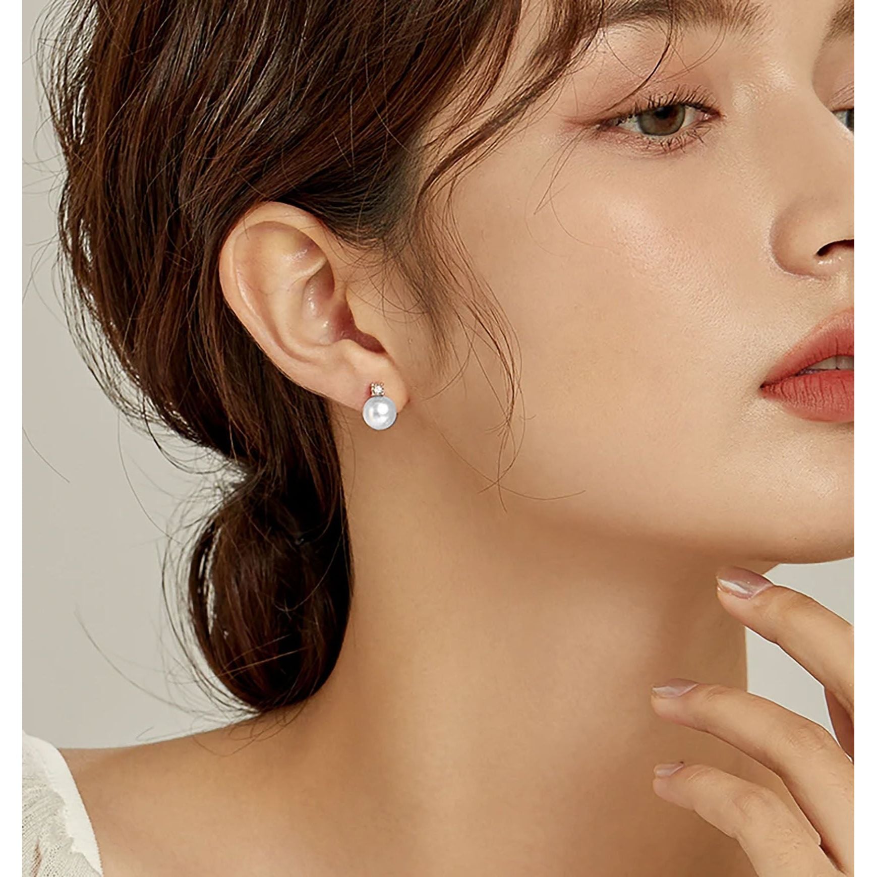 Penelope 18K Pearl & CZ Stud Earrings