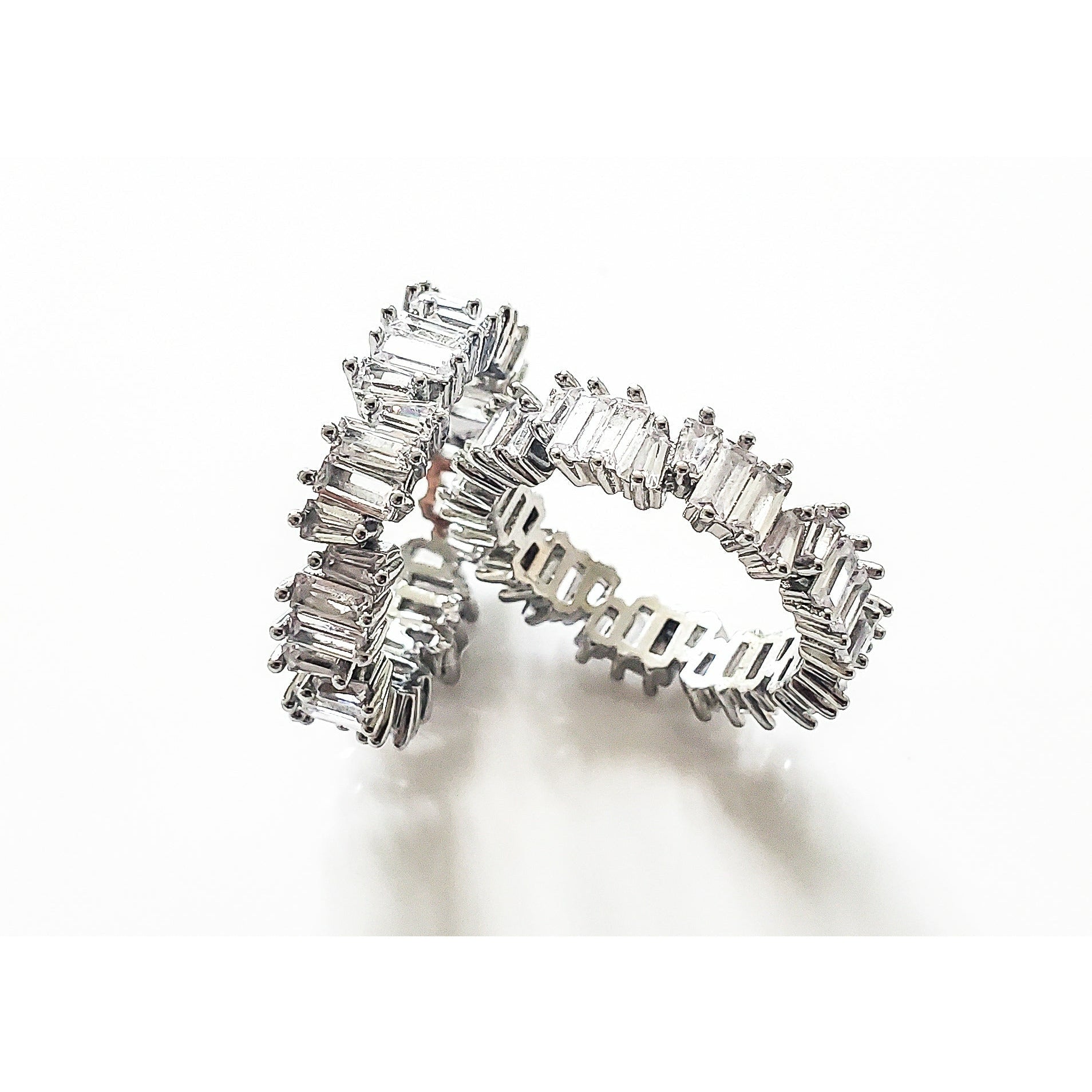 Kylie Jagged CZ Baguette Ring