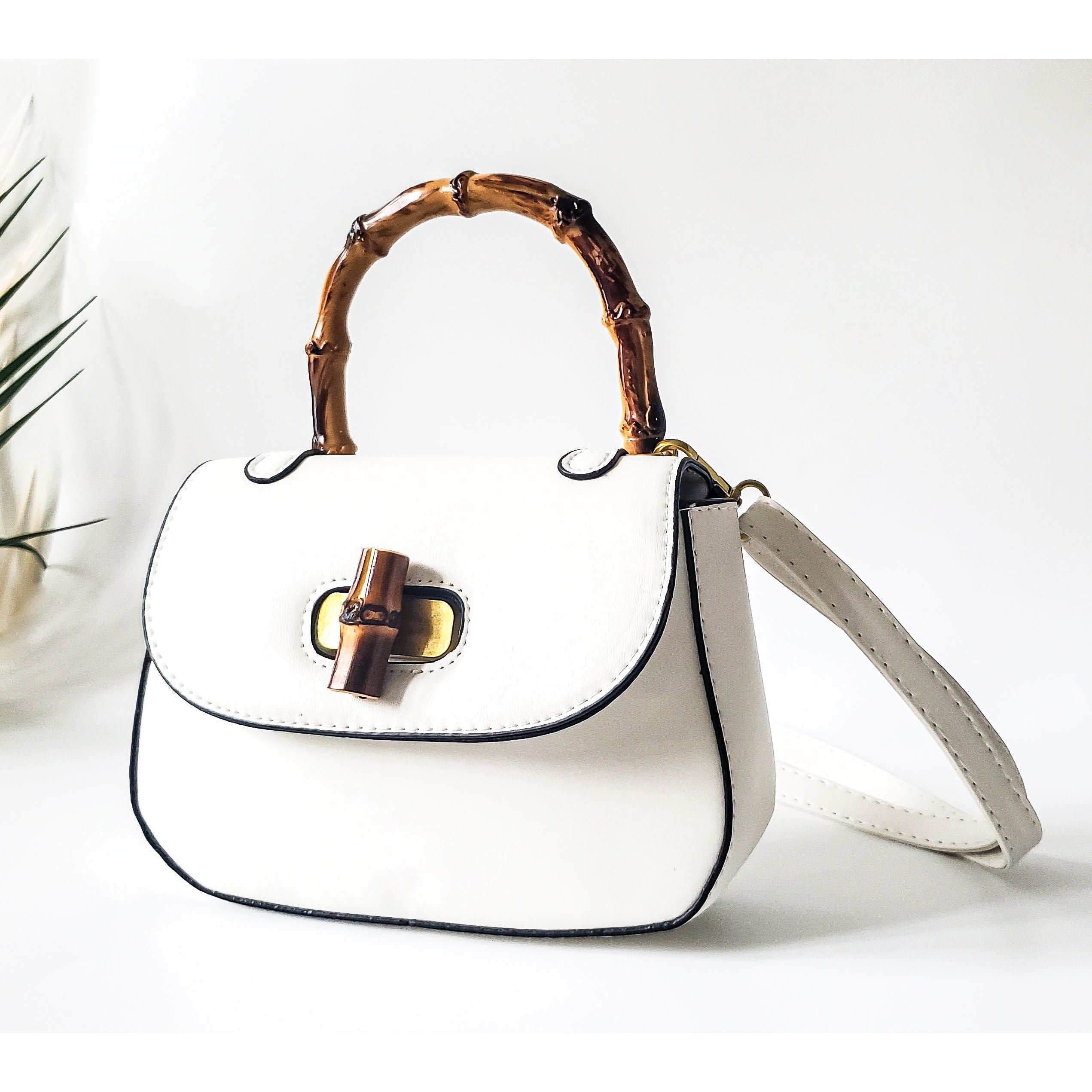 Alana Bamboo Satchel Crossbody Bag