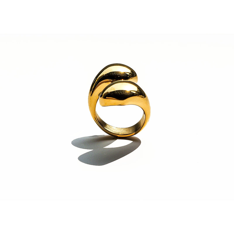 Double 18K Liquid Gold Chunky Melt Ring