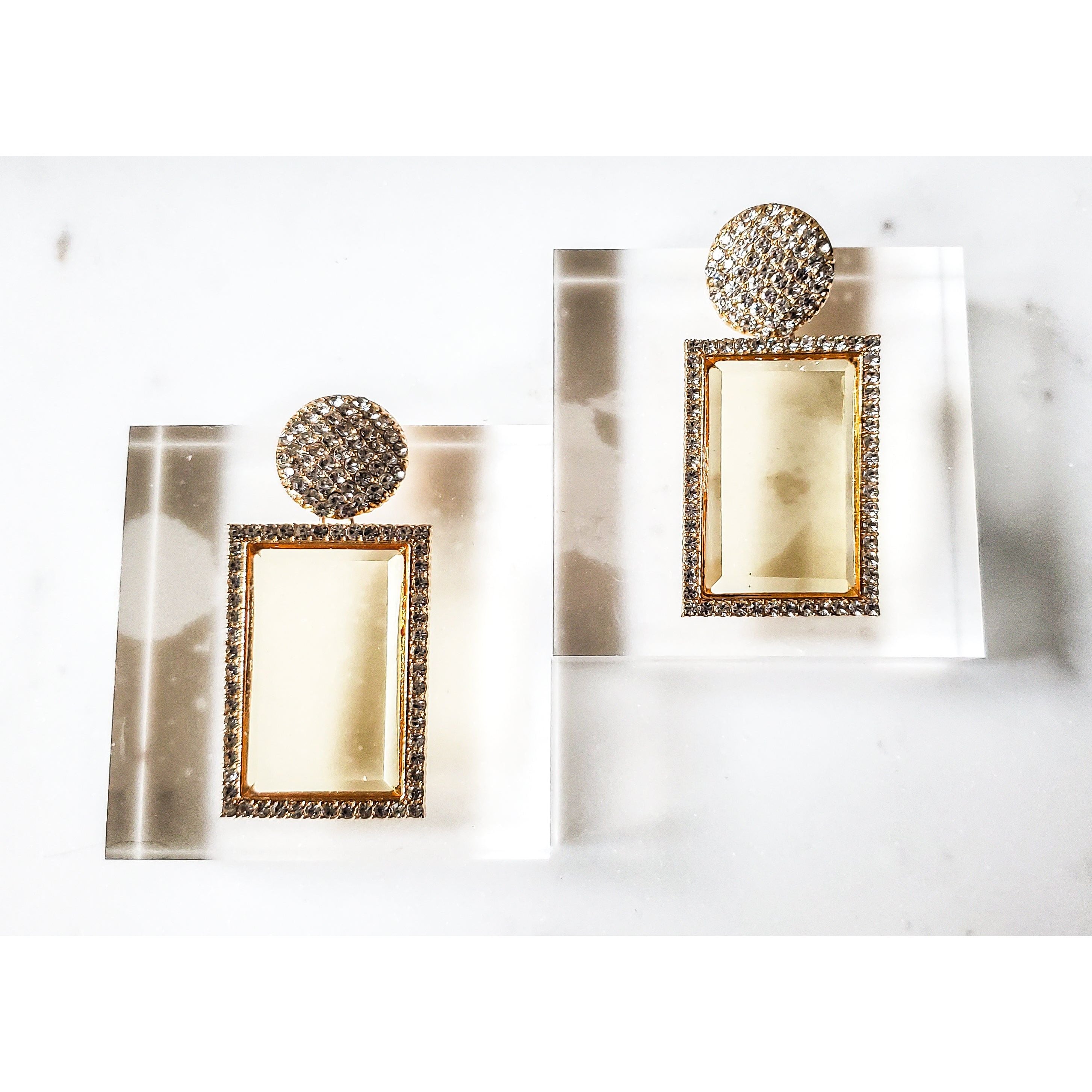 Camille Crystal Rectangle Earrings