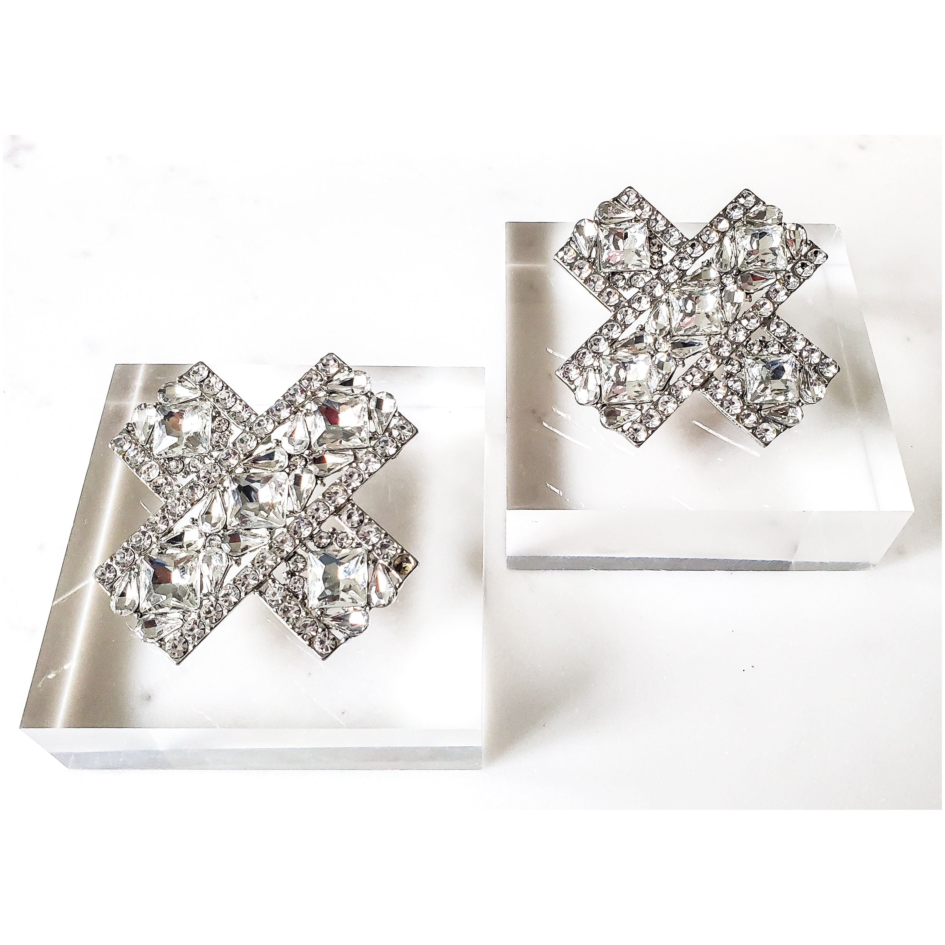 Luxe Cross Jeweled Earrings