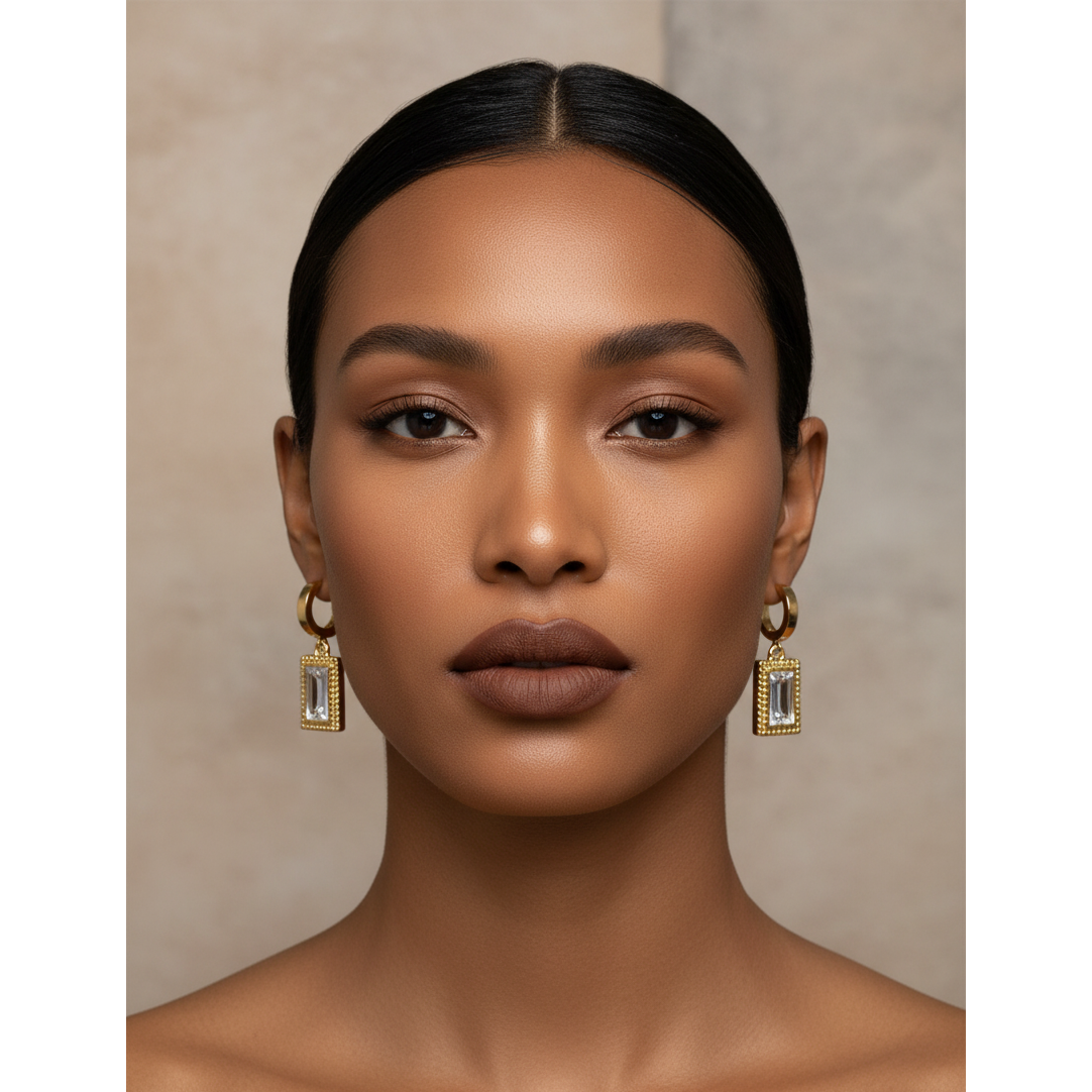 Nadia 18K Drop CZ Earrings