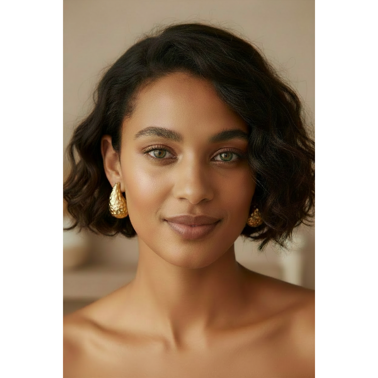 Bianca 18K Hammered Liquid Waterdrop Earrings