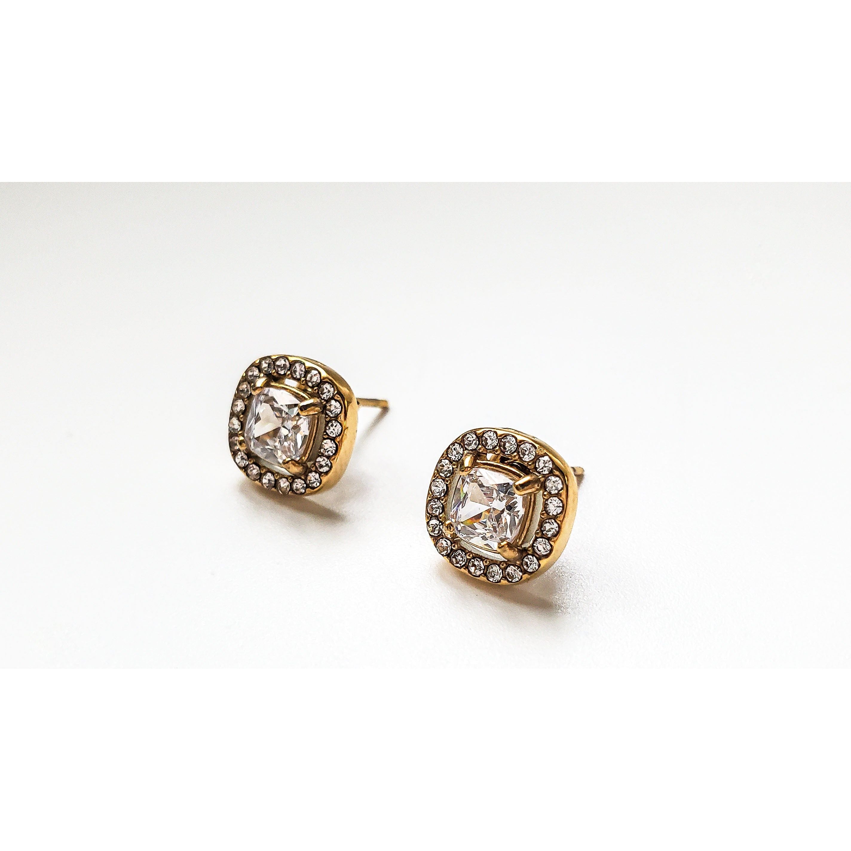 Celeste 18K Pave CZ Stud Earrings