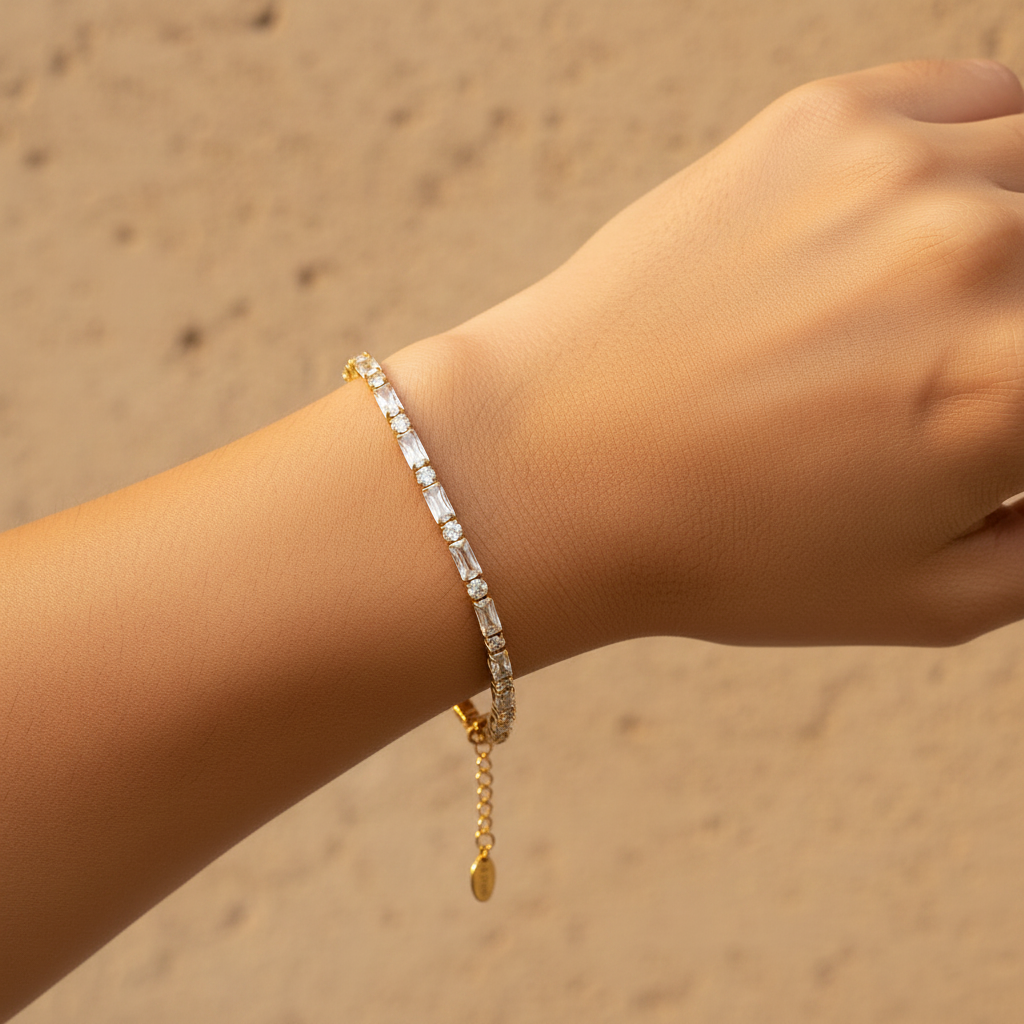 Nicole 18K CZ Tennis Bracelet