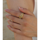 Seline 18K Twist CZ Rope Ring