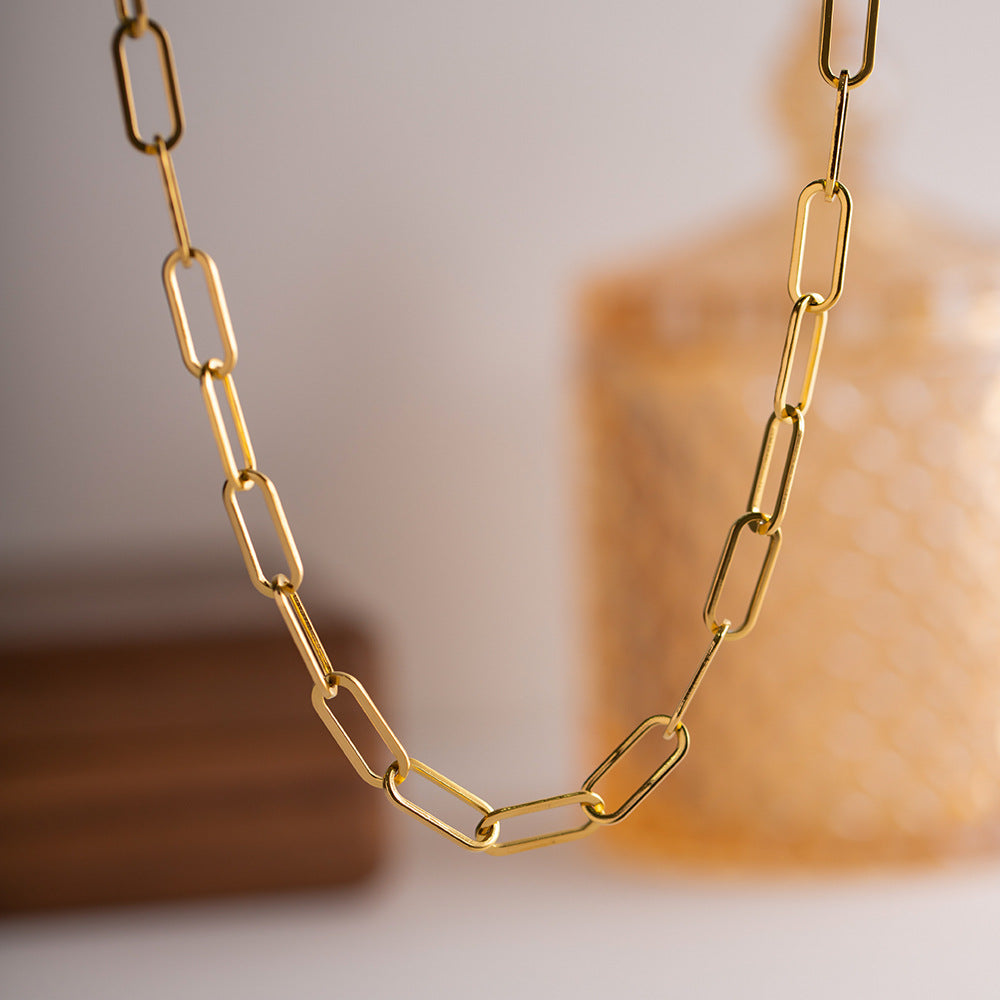 Charlotte 18K Gold Paper Clip Necklace